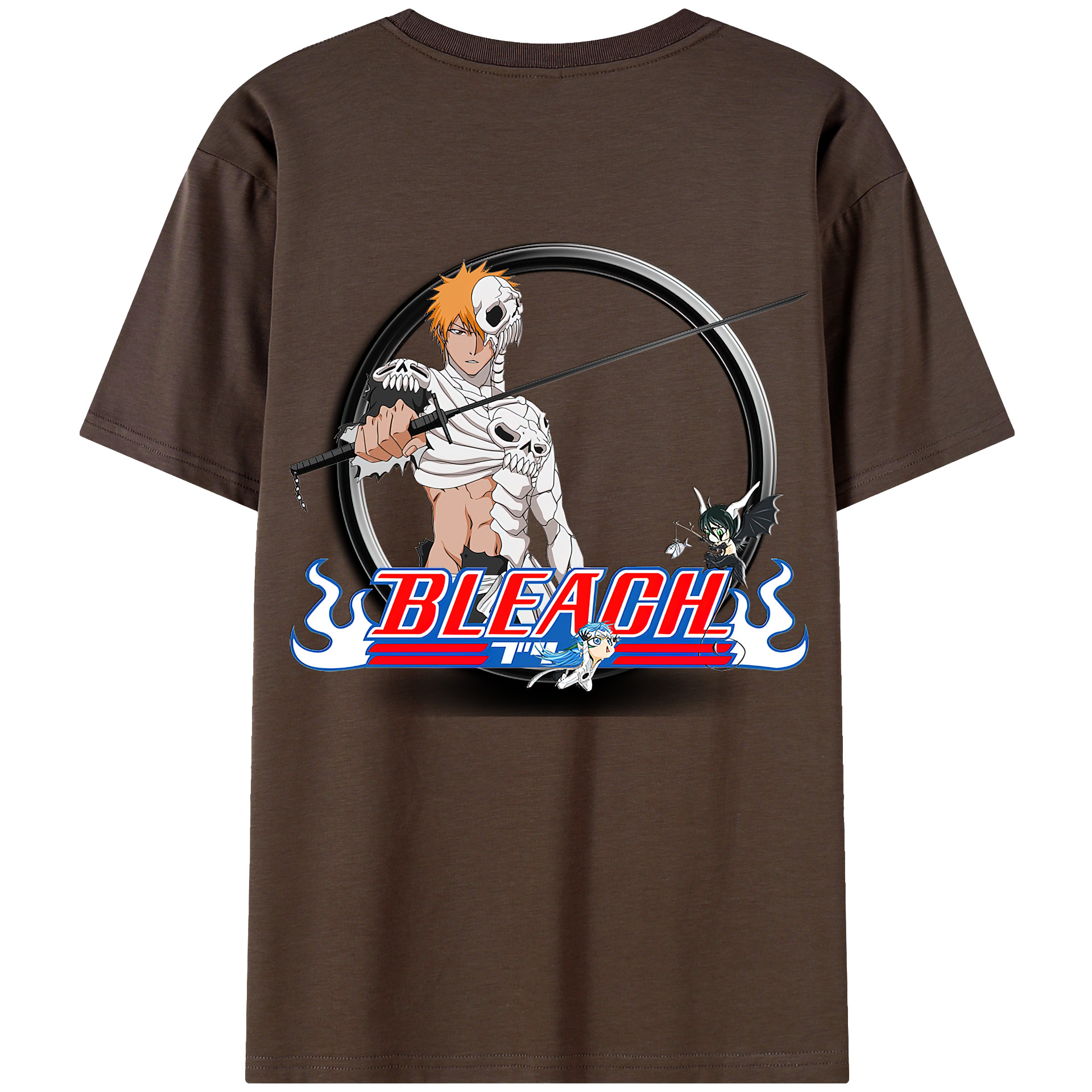 （画像用） ブリーチ 黒崎一護（くろさき いちご）BLEACH Kurosaki Ichigo 綿100％半袖Tシャツ（背面プリント）