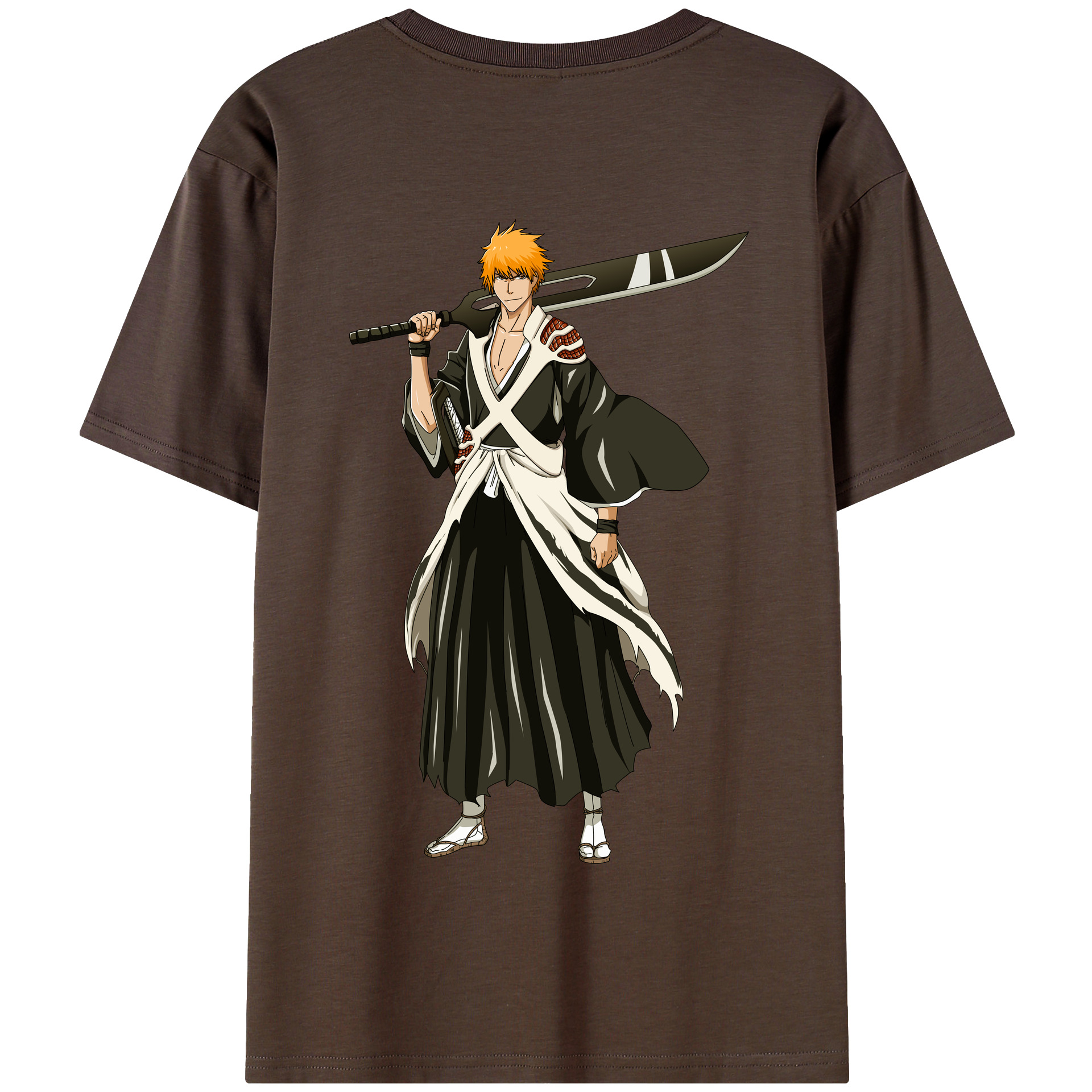 （画像用） ブリーチ 黒崎一護（くろさき いちご）BLEACH Kurosaki Ichigo 綿100％半袖Tシャツ（背面プリント）