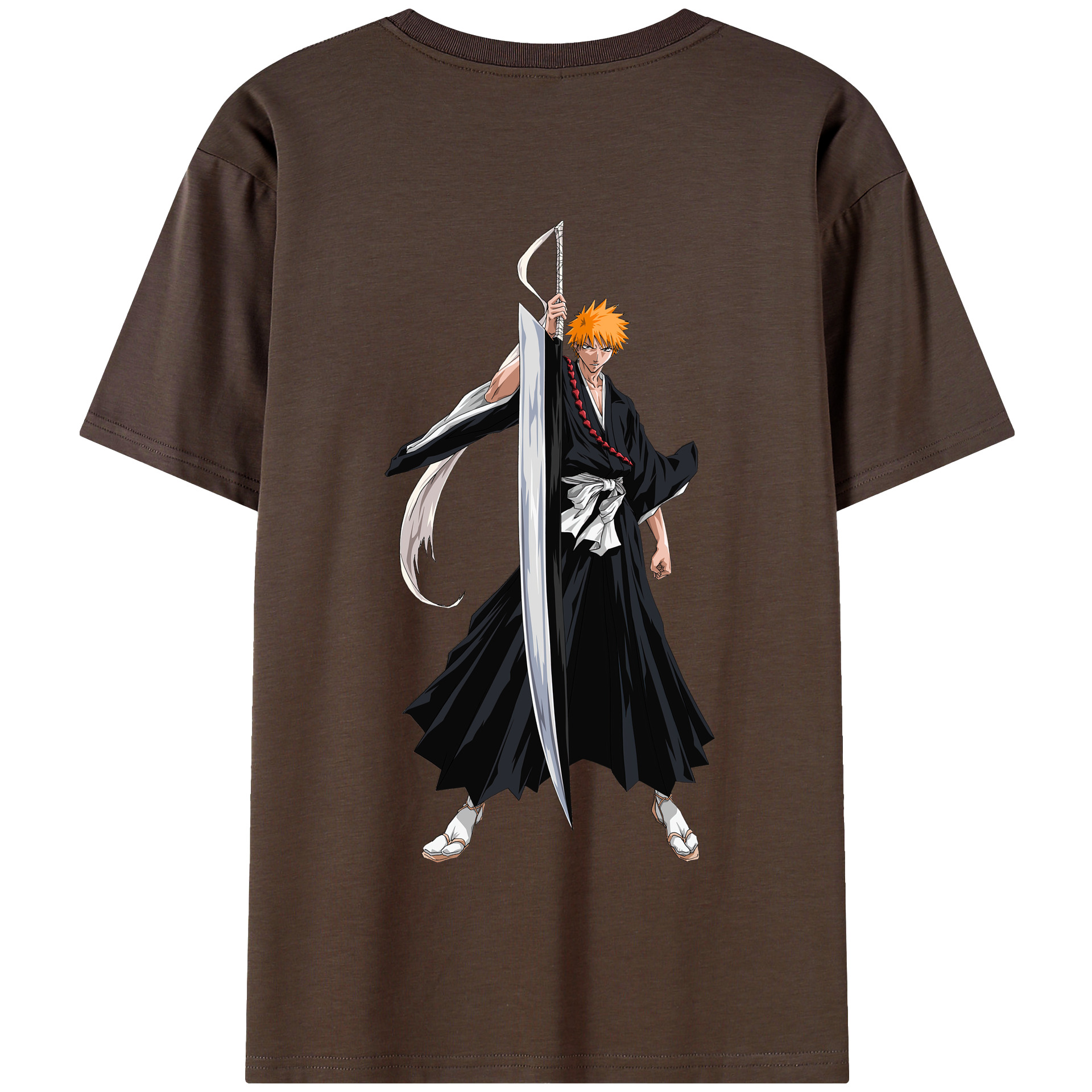 （画像用） ブリーチ 黒崎一護（くろさき いちご）BLEACH Kurosaki Ichigo 綿100％半袖Tシャツ（背面プリント）