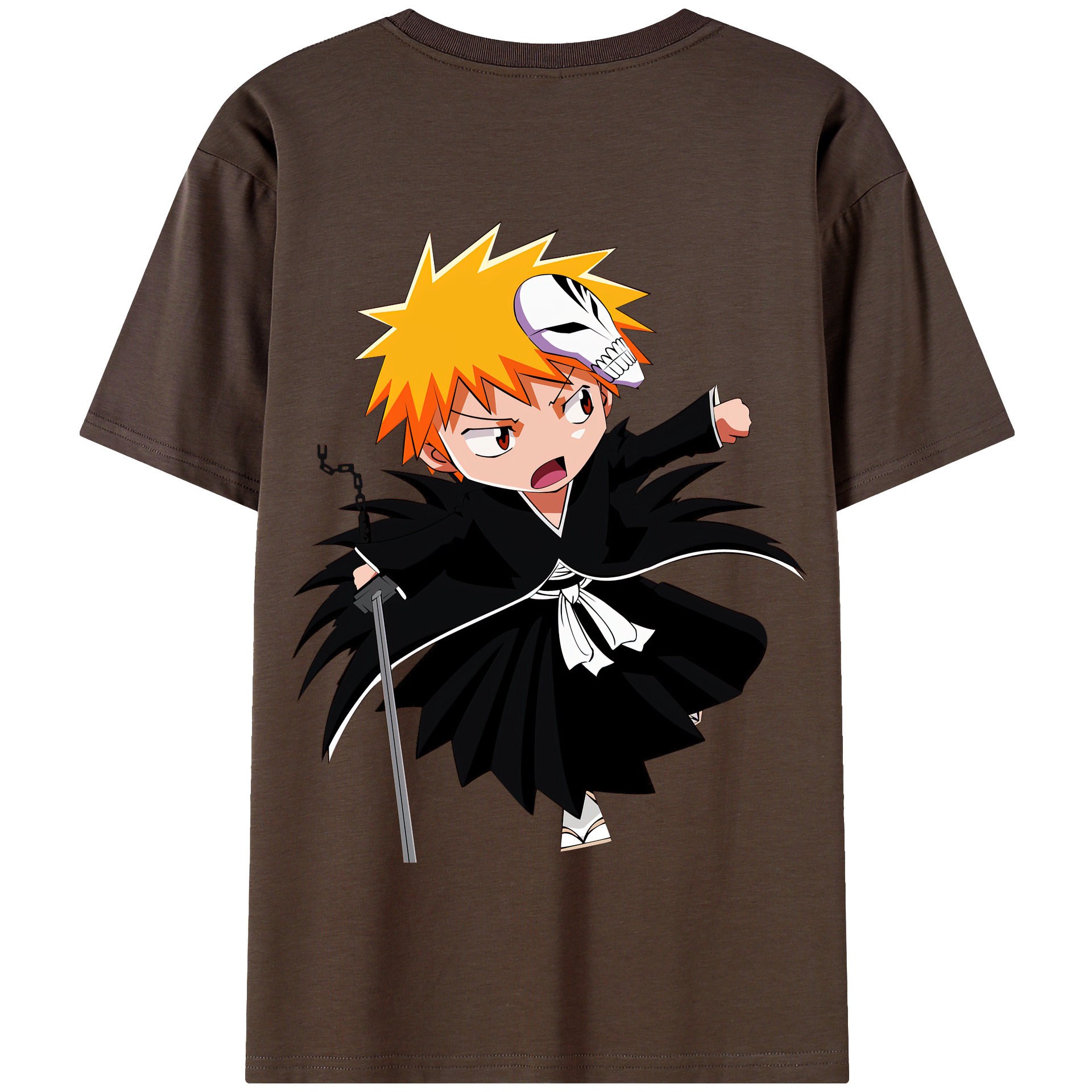 （画像用） ブリーチ 黒崎一護（くろさき いちご）BLEACH Kurosaki Ichigo 綿100％半袖Tシャツ（背面プリント）