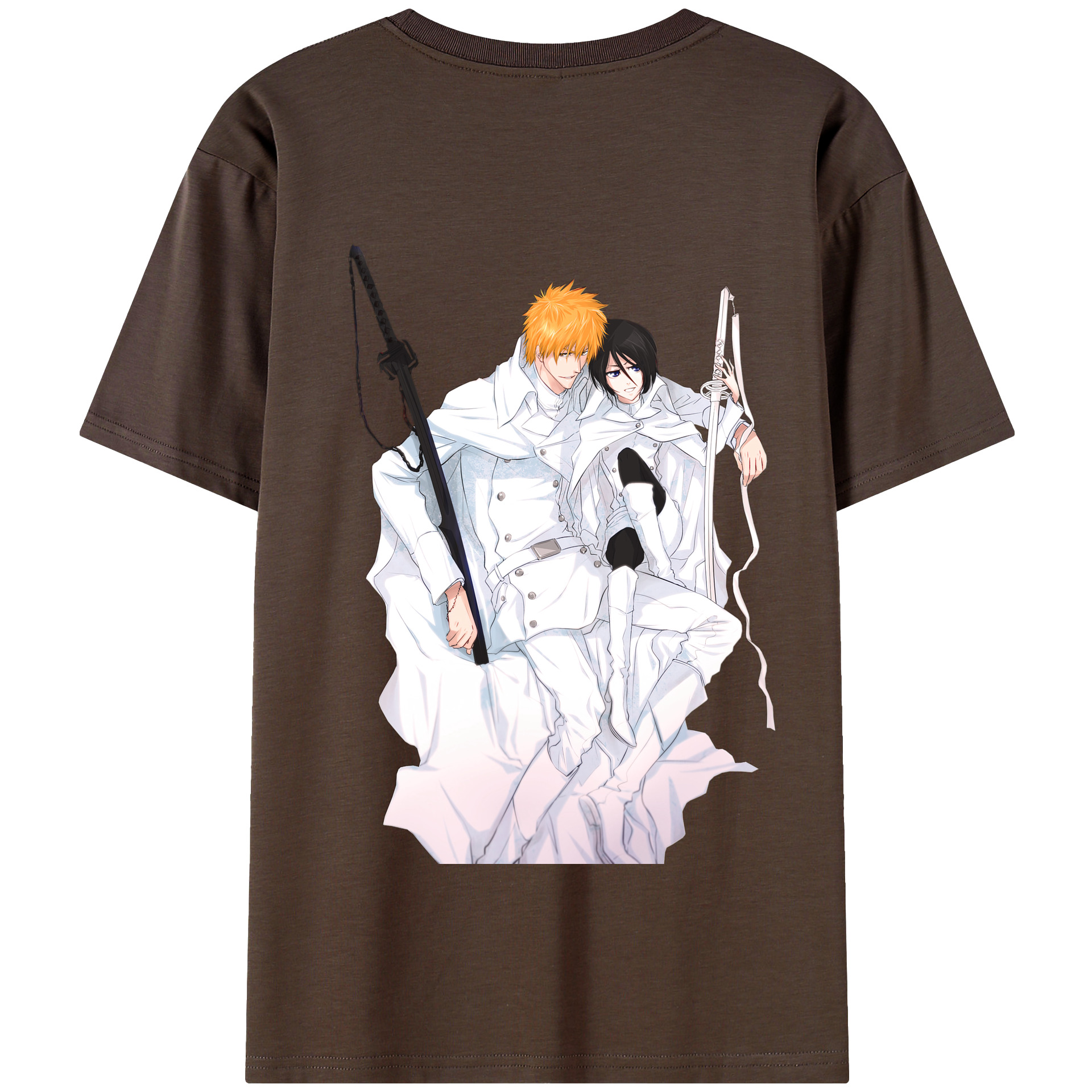 （画像用） ブリーチ 黒崎一護（くろさき いちご）BLEACH Kurosaki Ichigo 綿100％半袖Tシャツ（背面プリント）