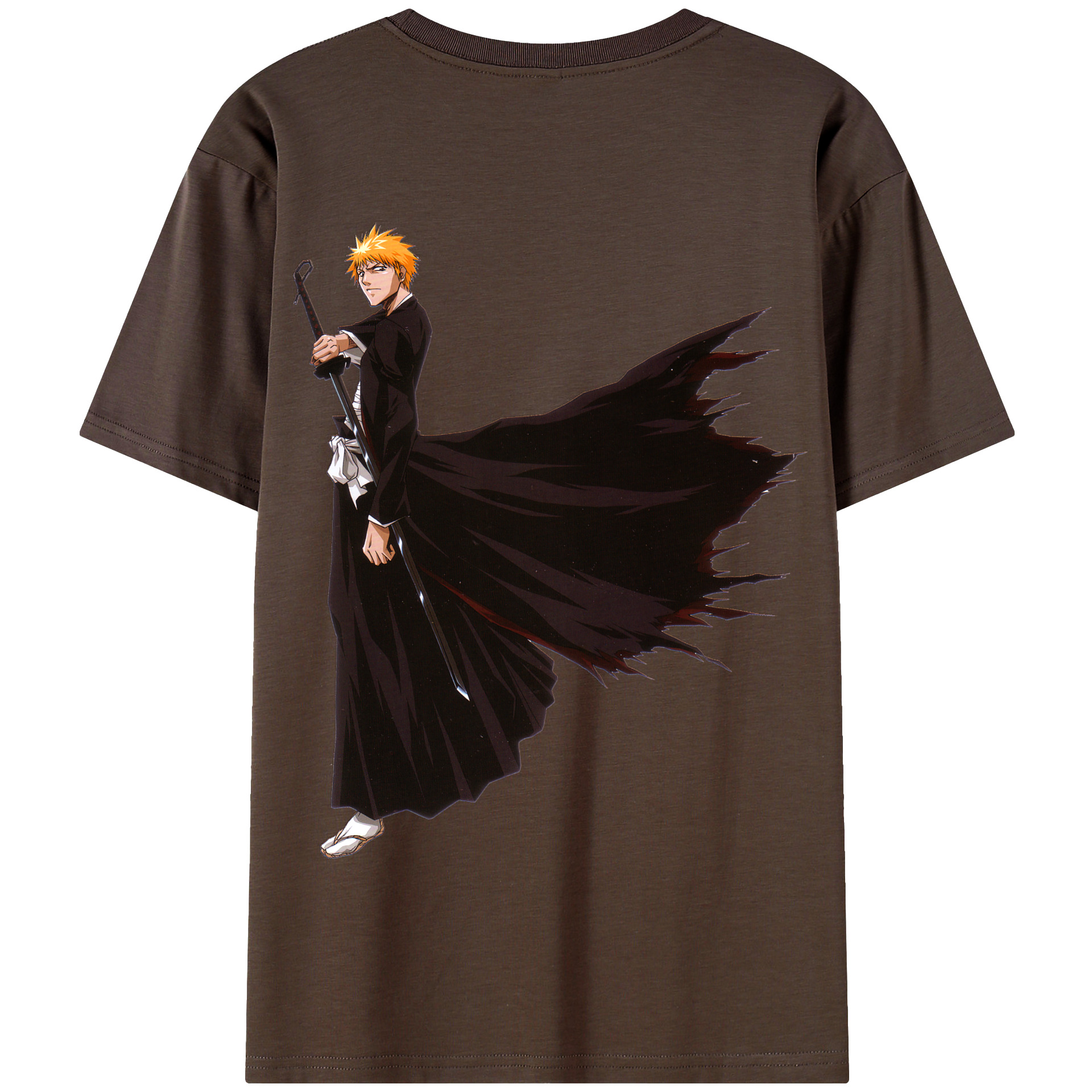 （画像用） ブリーチ 黒崎一護（くろさき いちご）BLEACH Kurosaki Ichigo 綿100％半袖Tシャツ（背面プリント）