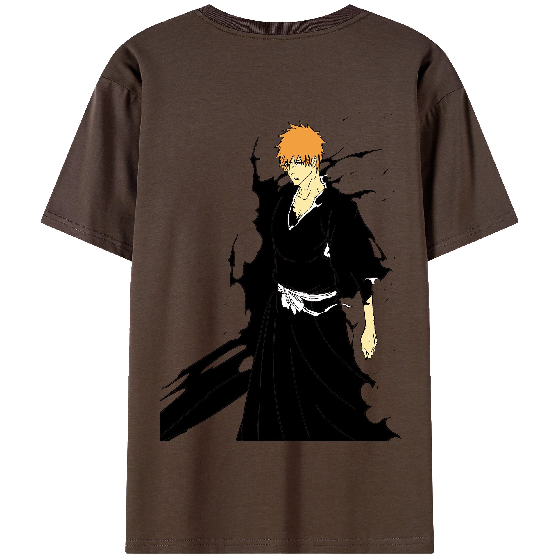 （画像用） ブリーチ 黒崎一護（くろさき いちご）BLEACH Kurosaki Ichigo 綿100％半袖Tシャツ（背面プリント）