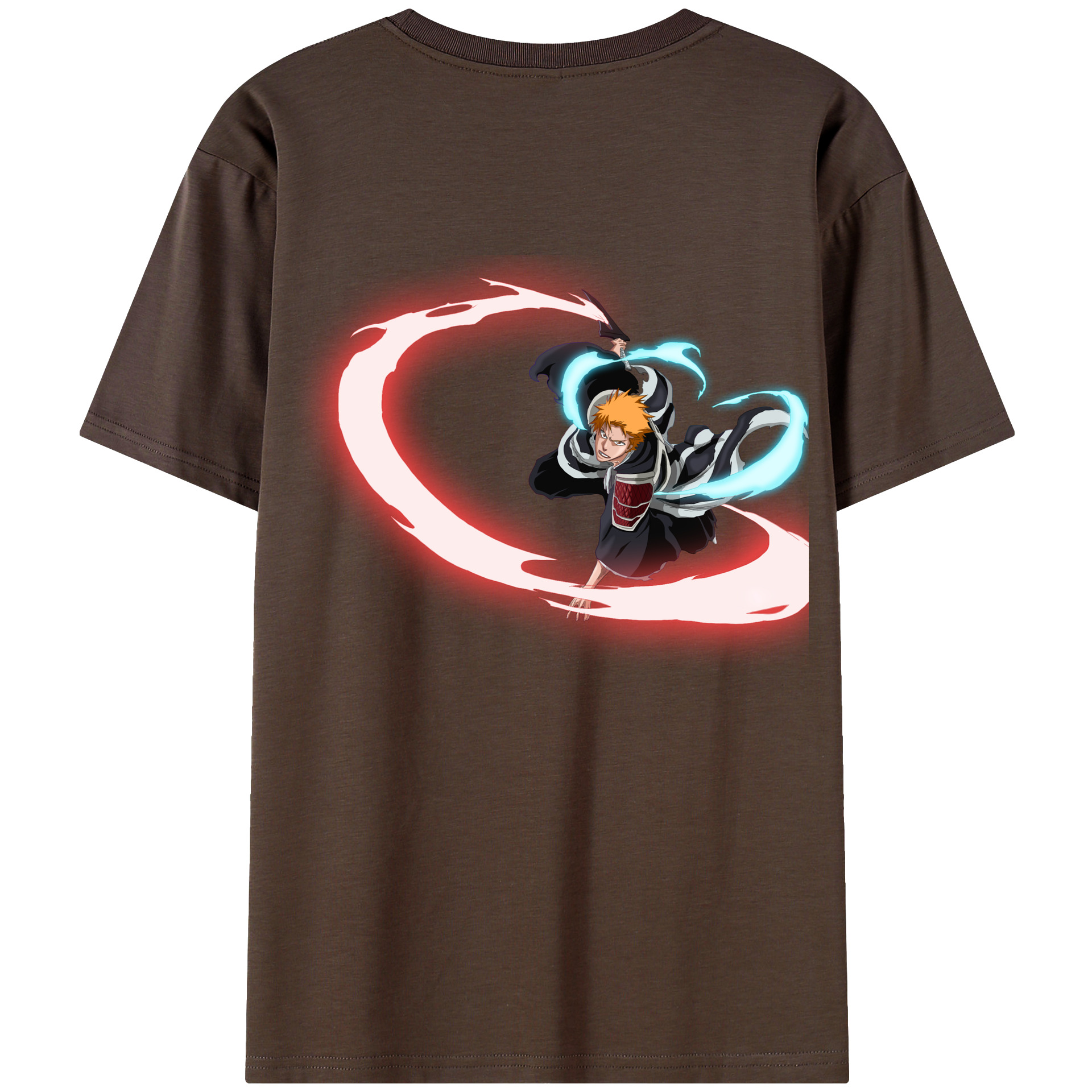 （画像用） ブリーチ 黒崎一護（くろさき いちご）BLEACH Kurosaki Ichigo 綿100％半袖Tシャツ（背面プリント）