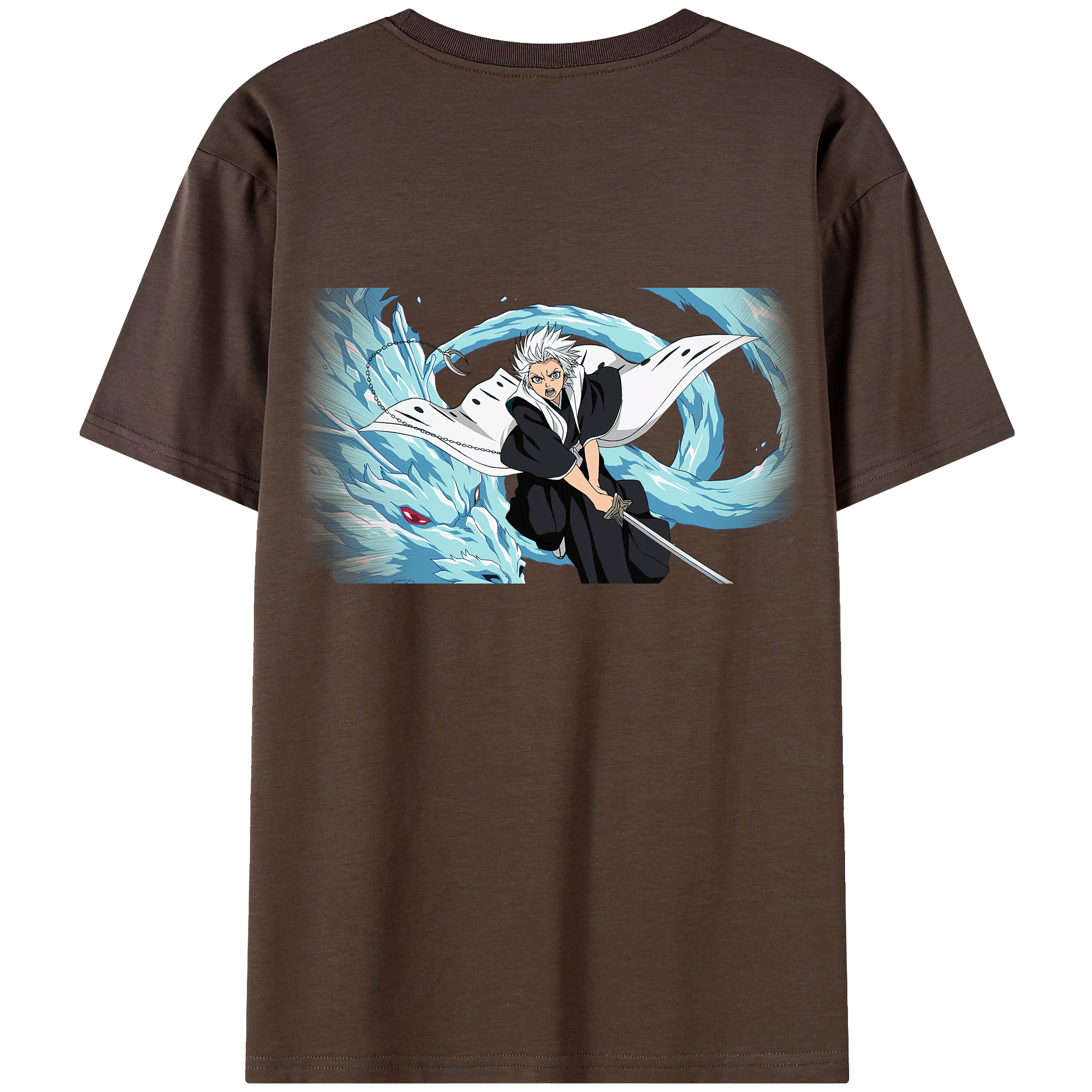 （画像用） ブリーチ 日番谷冬獅郎（ひつがや とうしろう） BLEACH Hitsugaya Toushirou 綿100％半袖Tシャツ（背面プリント）