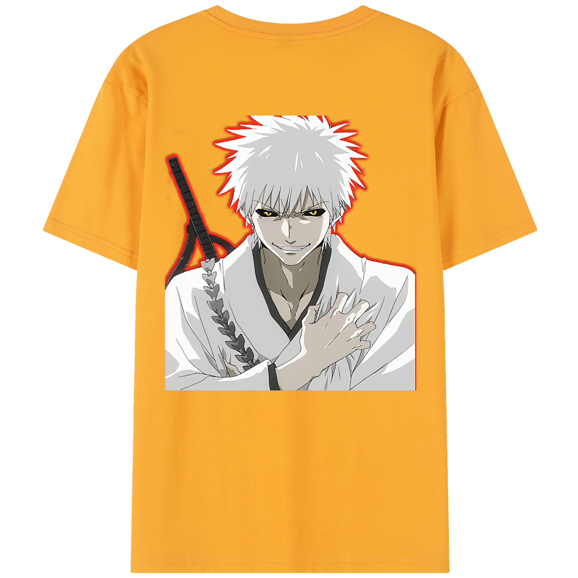（画像用） ブリーチ 黒崎一護（くろさき いちご）BLEACH Kurosaki Ichigo 綿100％半袖Tシャツ（背面プリント）
