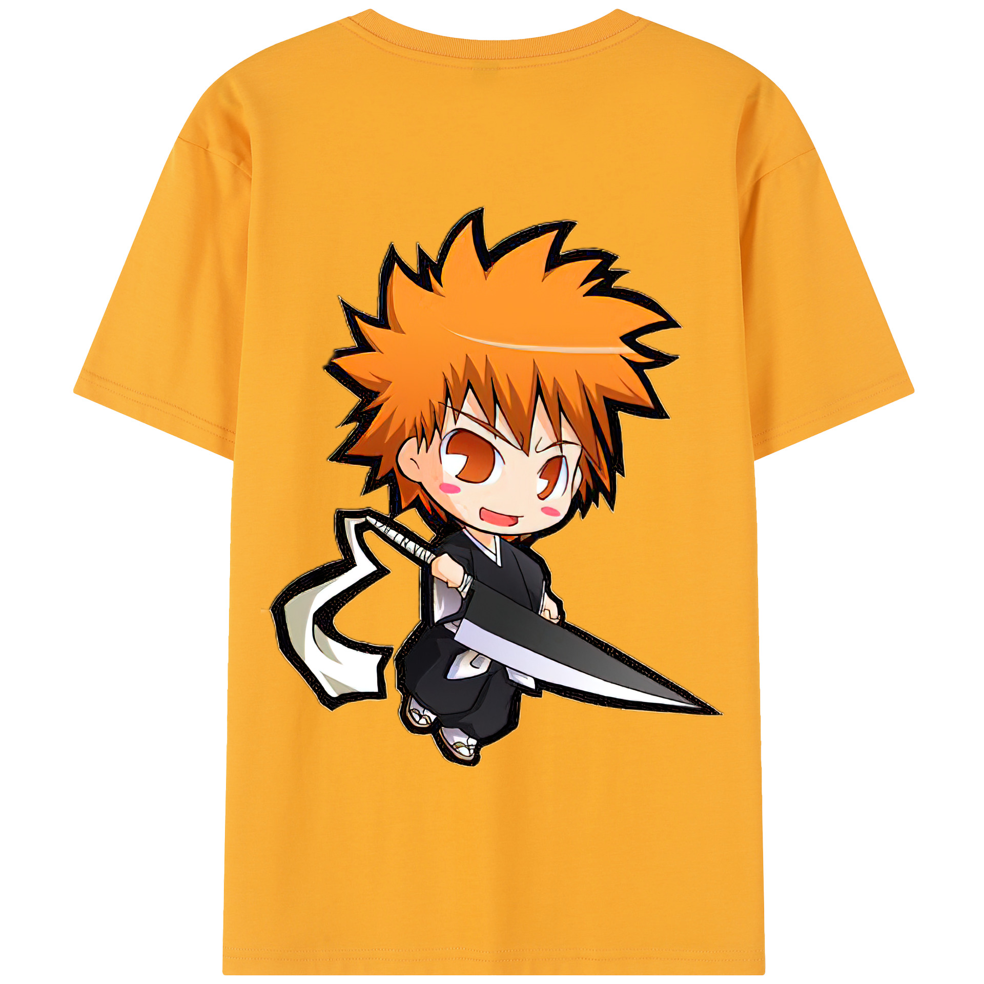 （画像用） ブリーチ 黒崎一護（くろさき いちご）BLEACH Kurosaki Ichigo 綿100％半袖Tシャツ（背面プリント）