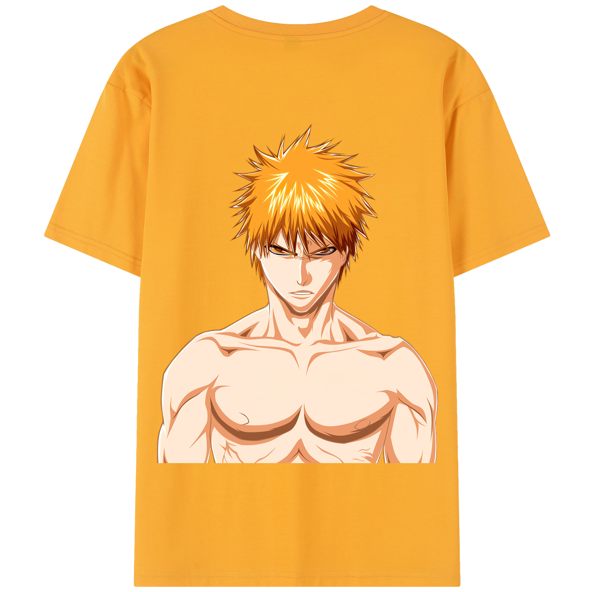 （画像用） ブリーチ 黒崎一護（くろさき いちご）BLEACH Kurosaki Ichigo 綿100％半袖Tシャツ（背面プリント）