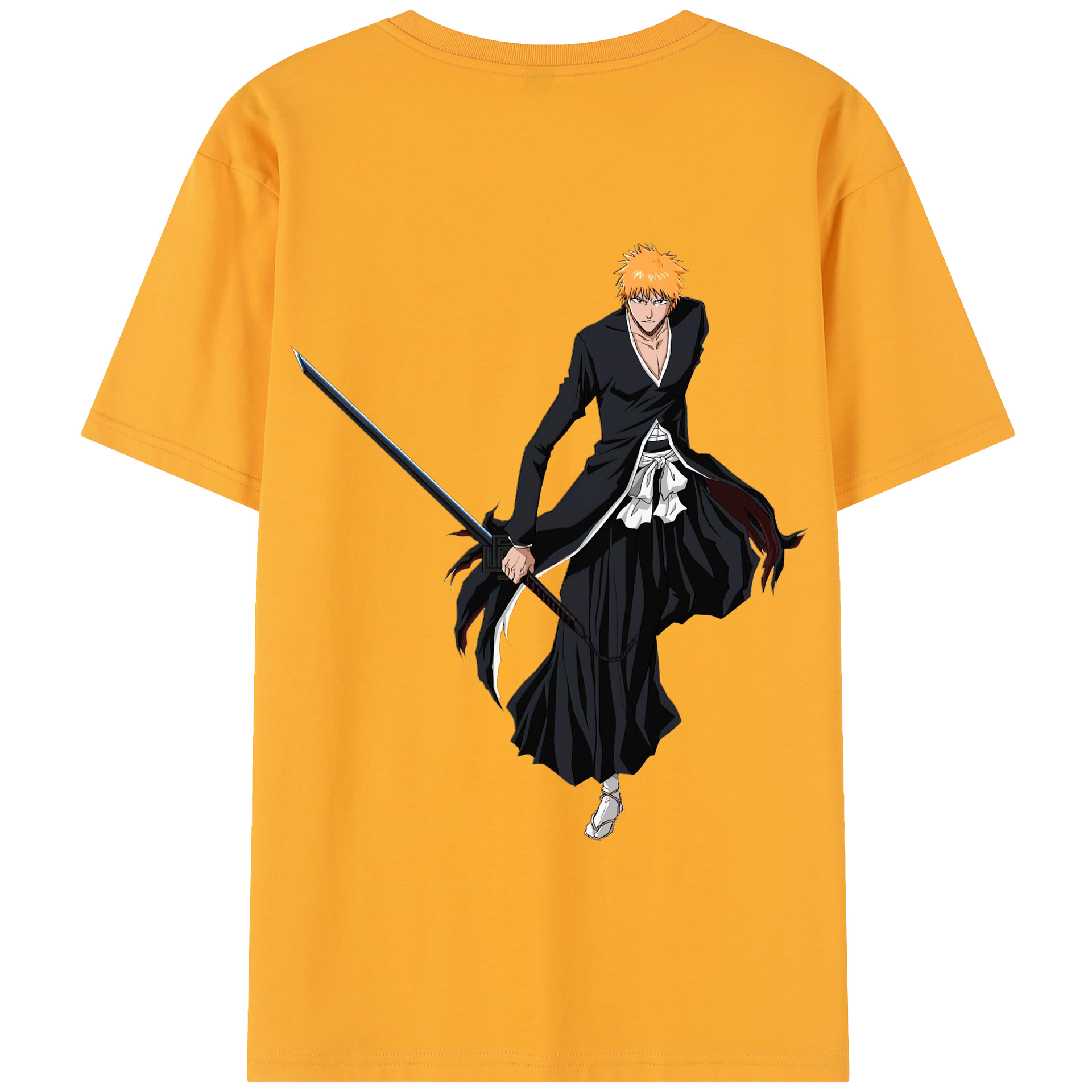 （画像用） ブリーチ 黒崎一護（くろさき いちご）BLEACH Kurosaki Ichigo 綿100％半袖Tシャツ（背面プリント）
