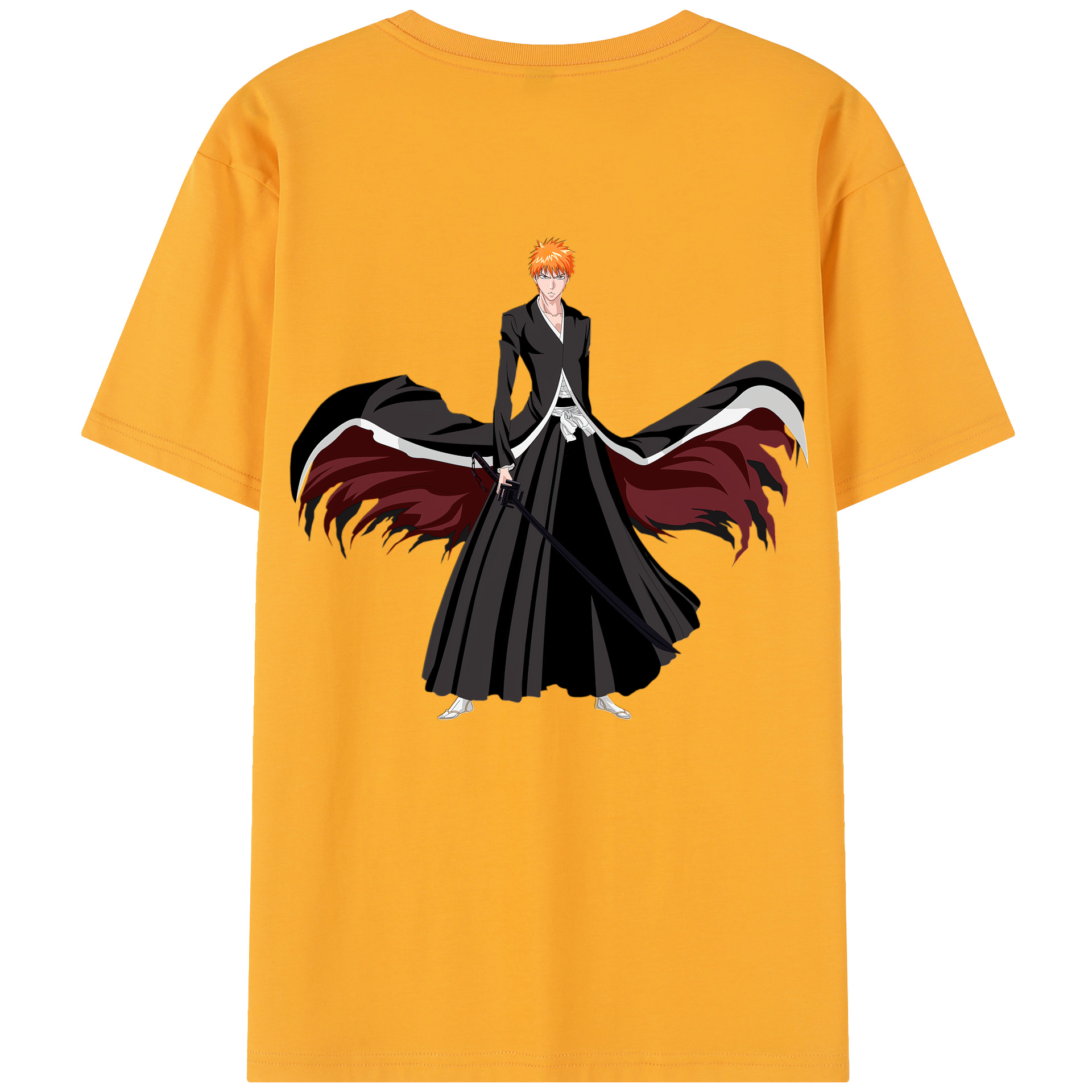 （画像用） ブリーチ 黒崎一護（くろさき いちご）BLEACH Kurosaki Ichigo 綿100％半袖Tシャツ（背面プリント）