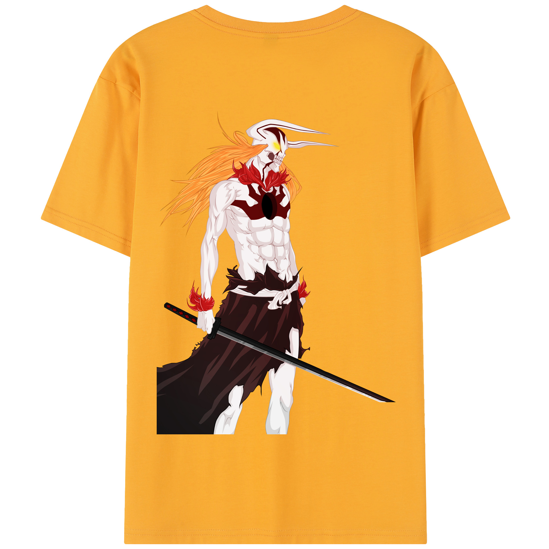 （画像用） ブリーチ 黒崎一護（くろさき いちご）BLEACH Kurosaki Ichigo 綿100％半袖Tシャツ（背面プリント）