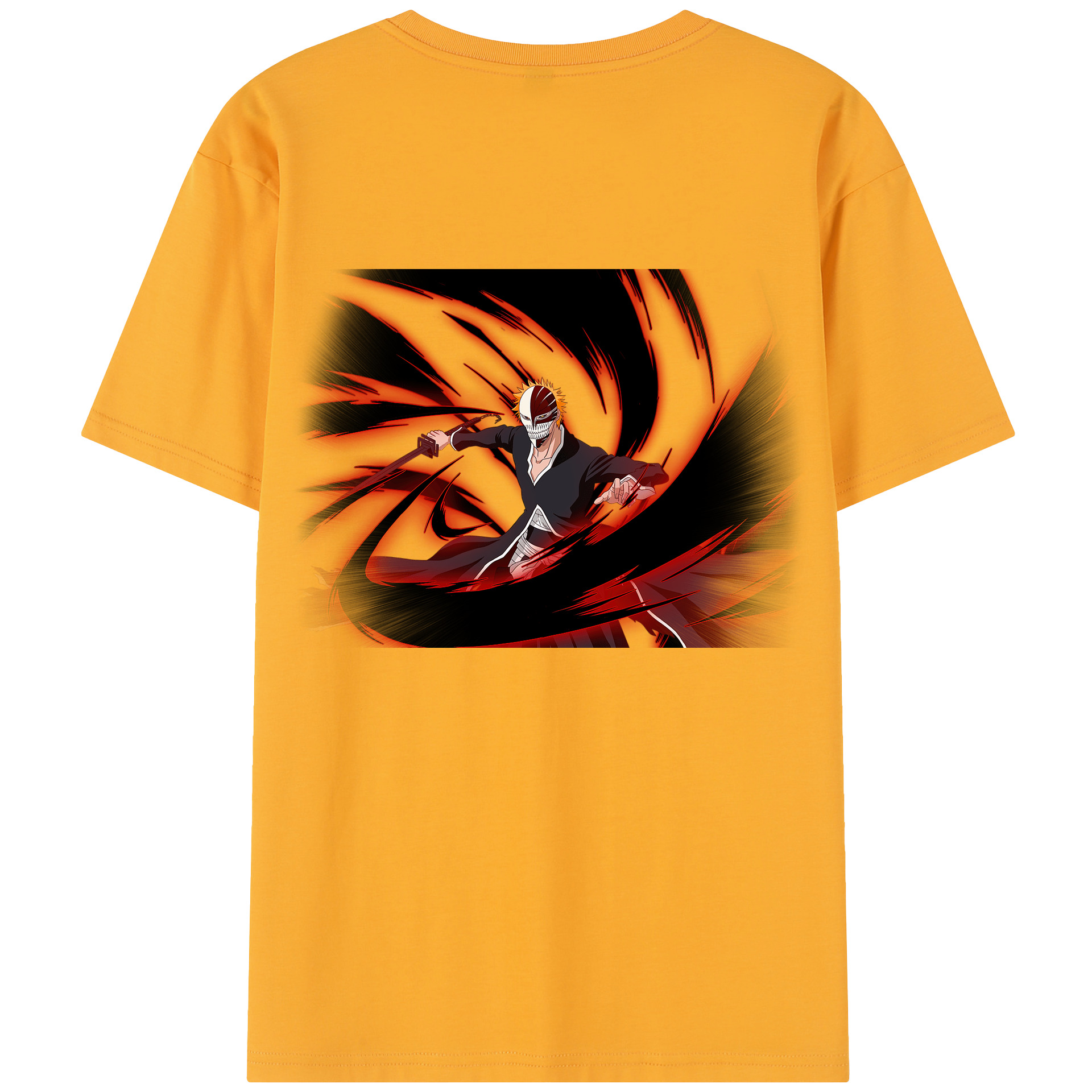 （画像用） ブリーチ 黒崎一護（くろさき いちご）BLEACH Kurosaki Ichigo 綿100％半袖Tシャツ（背面プリント）