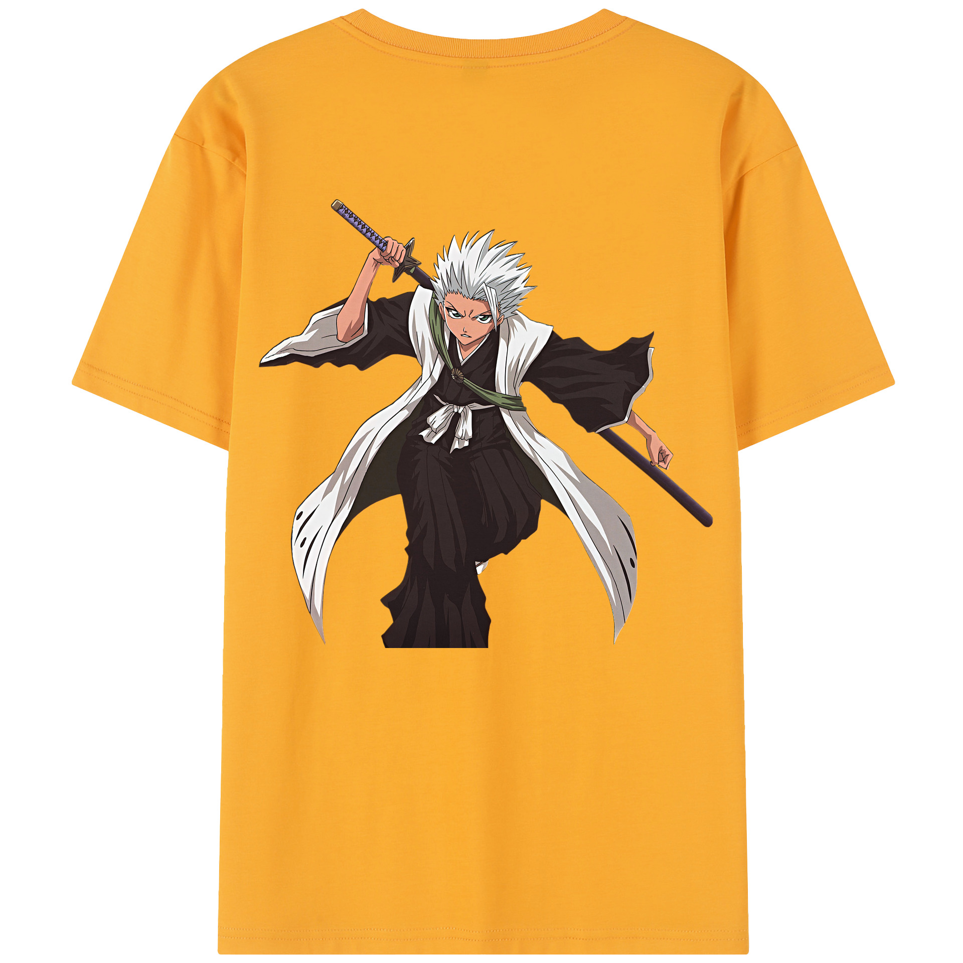 （画像用） ブリーチ 日番谷冬獅郎（ひつがや とうしろう） BLEACH Hitsugaya Toushirou 綿100％半袖Tシャツ（背面プリント）