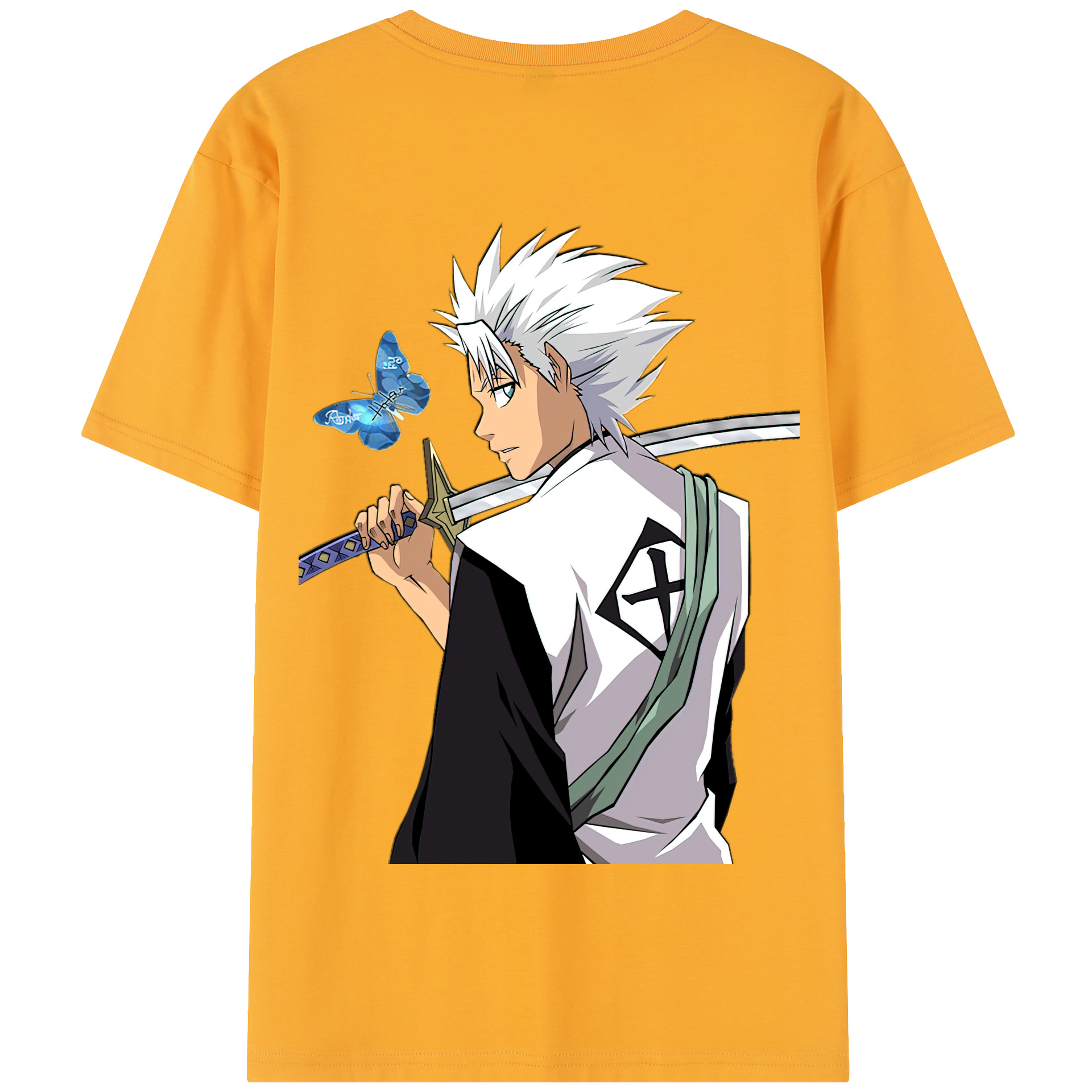 （画像用） ブリーチ 日番谷冬獅郎（ひつがや とうしろう） BLEACH Hitsugaya Toushirou 綿100％半袖Tシャツ（背面プリント）