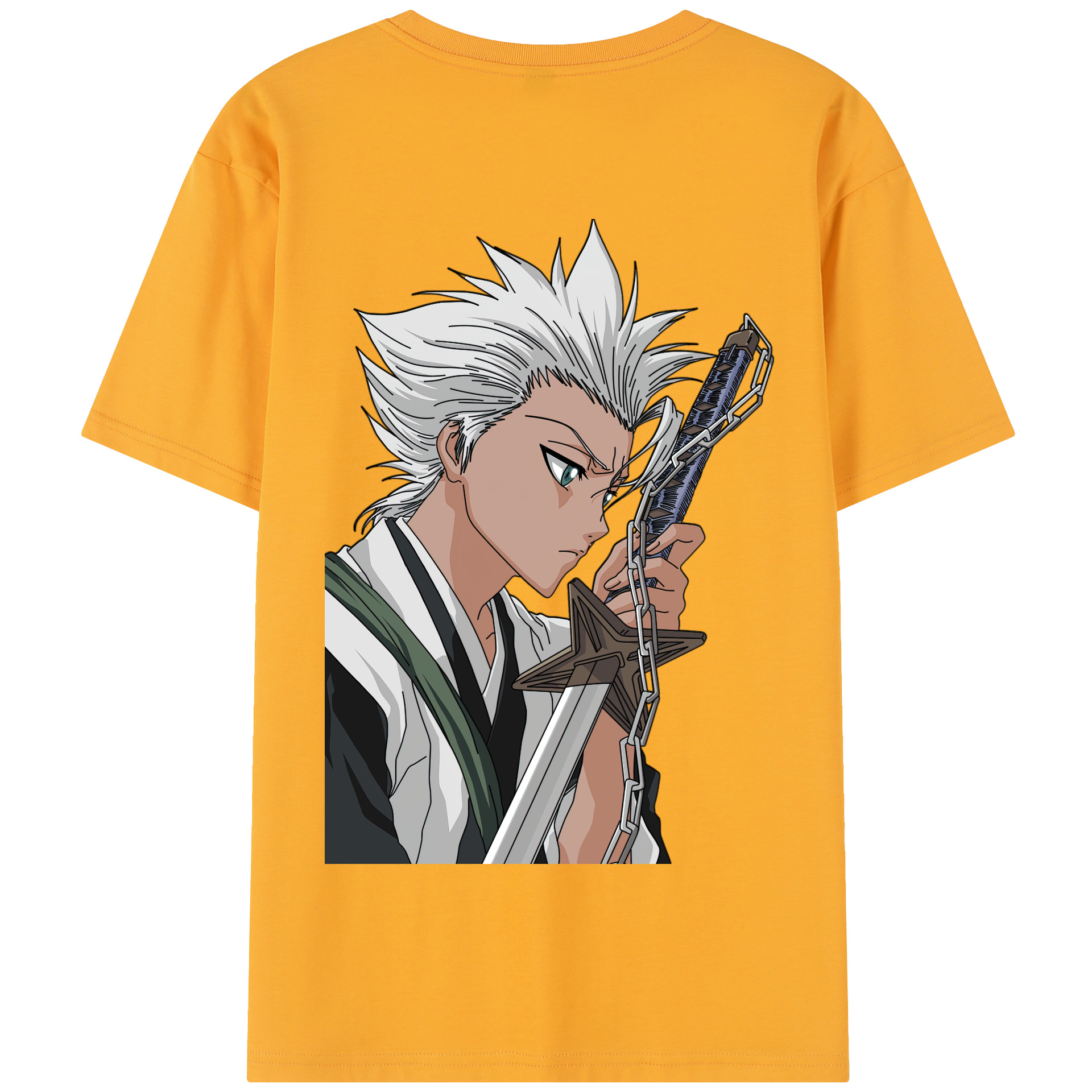 （画像用） ブリーチ 日番谷冬獅郎（ひつがや とうしろう） BLEACH Hitsugaya Toushirou 綿100％半袖Tシャツ（背面プリント）