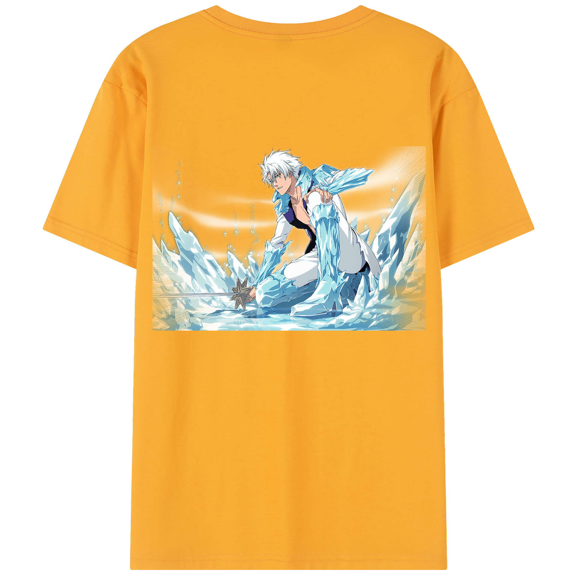 （画像用） ブリーチ 日番谷冬獅郎（ひつがや とうしろう） BLEACH Hitsugaya Toushirou 綿100％半袖Tシャツ（背面プリント）