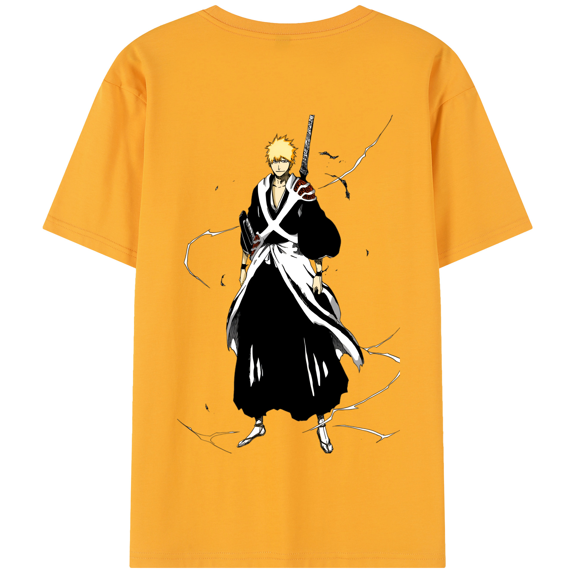 （画像用） ブリーチ 黒崎一護（くろさき いちご）BLEACH Kurosaki Ichigo 綿100％半袖Tシャツ（背面プリント）
