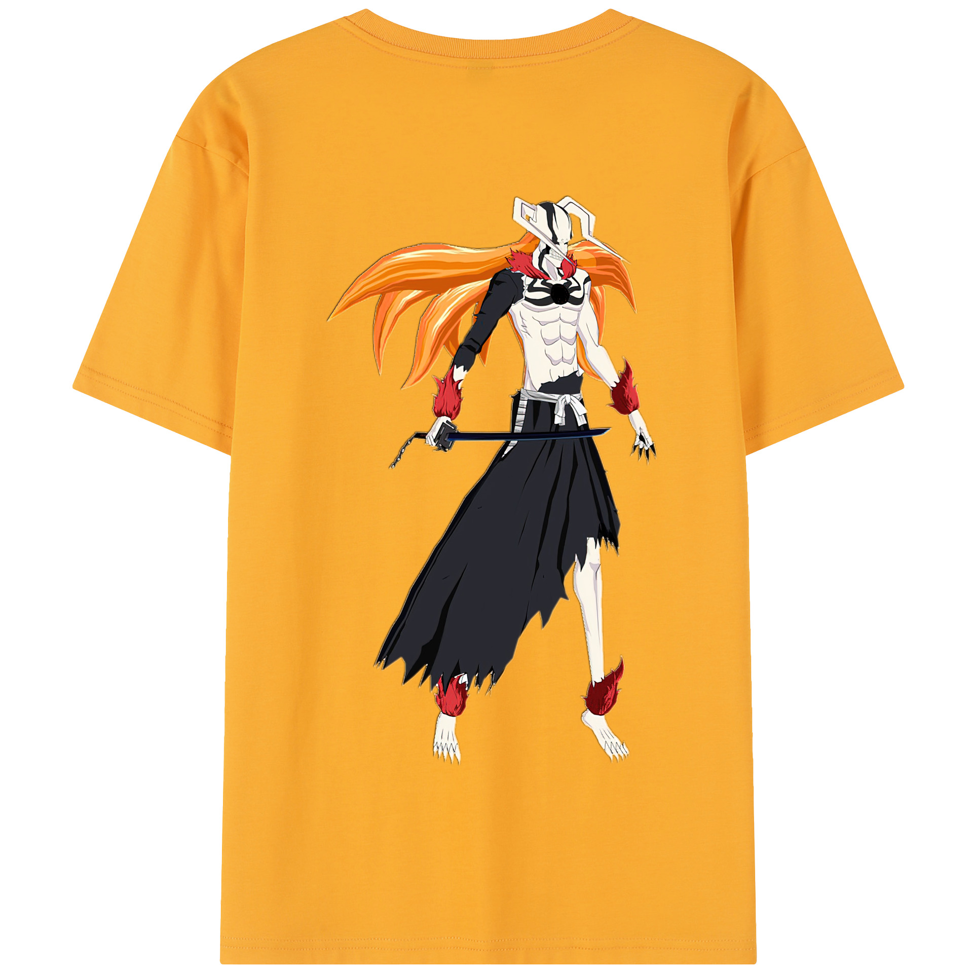 （画像用） ブリーチ 黒崎一護（くろさき いちご）BLEACH Kurosaki Ichigo 綿100％半袖Tシャツ（背面プリント）