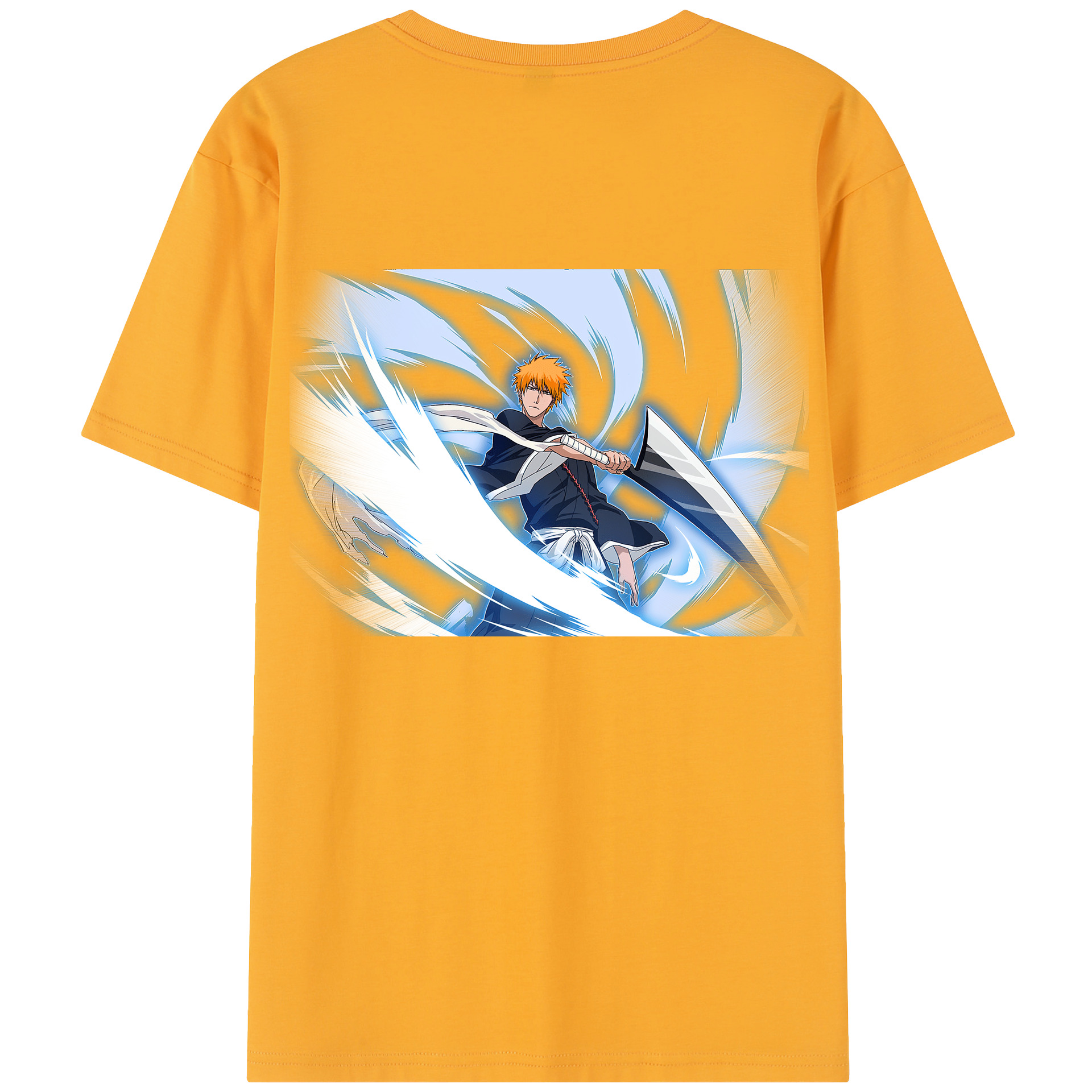 （画像用） ブリーチ 黒崎一護（くろさき いちご）BLEACH Kurosaki Ichigo 綿100％半袖Tシャツ（背面プリント）