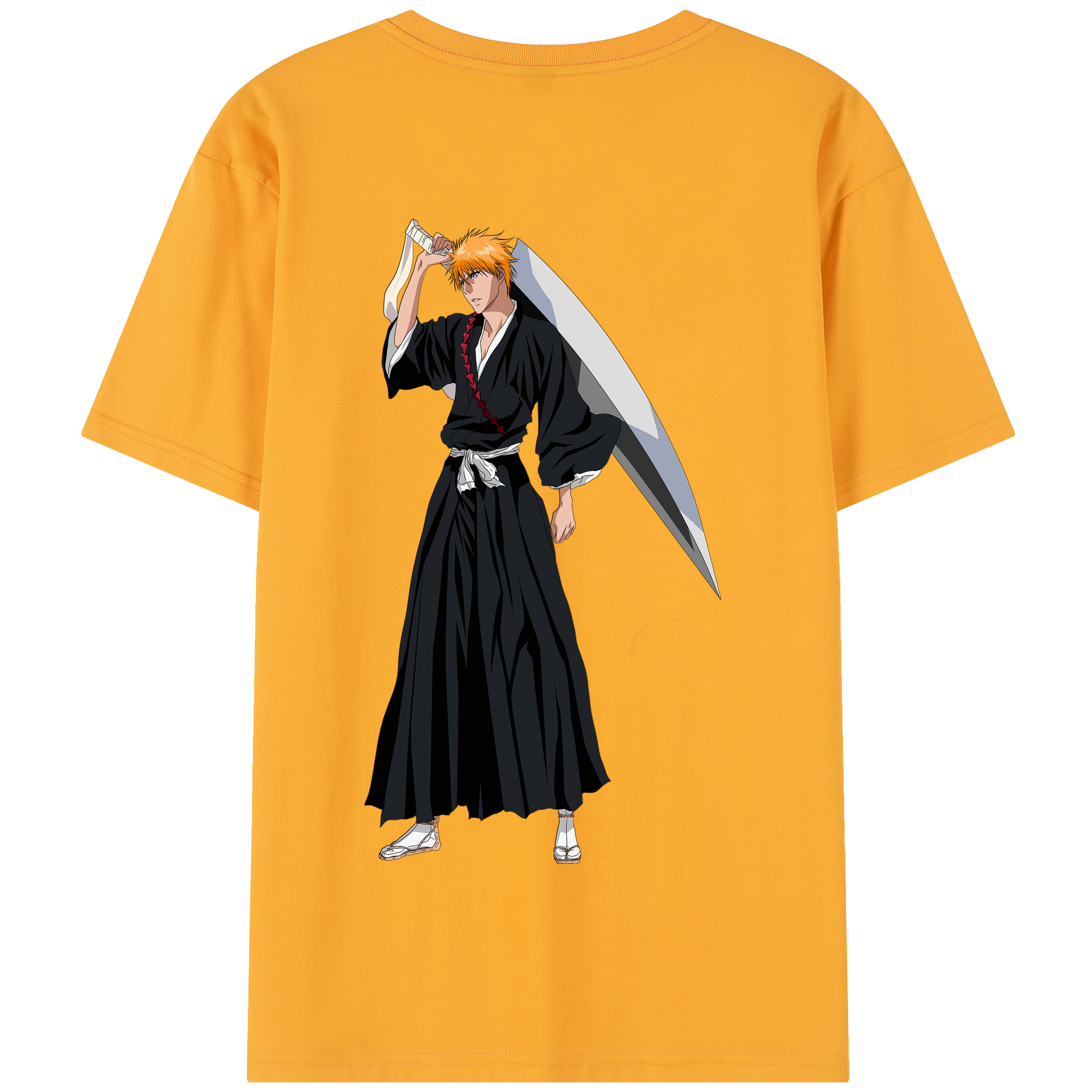 （画像用） ブリーチ 黒崎一護（くろさき いちご）BLEACH Kurosaki Ichigo 綿100％半袖Tシャツ（背面プリント）
