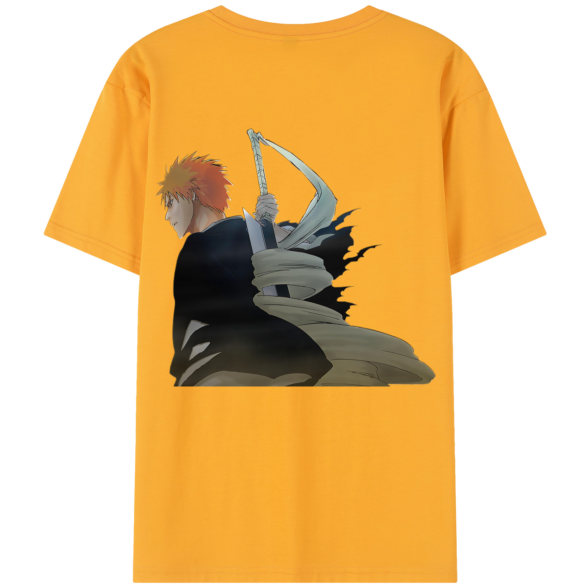 （画像用） ブリーチ 黒崎一護（くろさき いちご）BLEACH Kurosaki Ichigo 綿100％半袖Tシャツ（背面プリント）