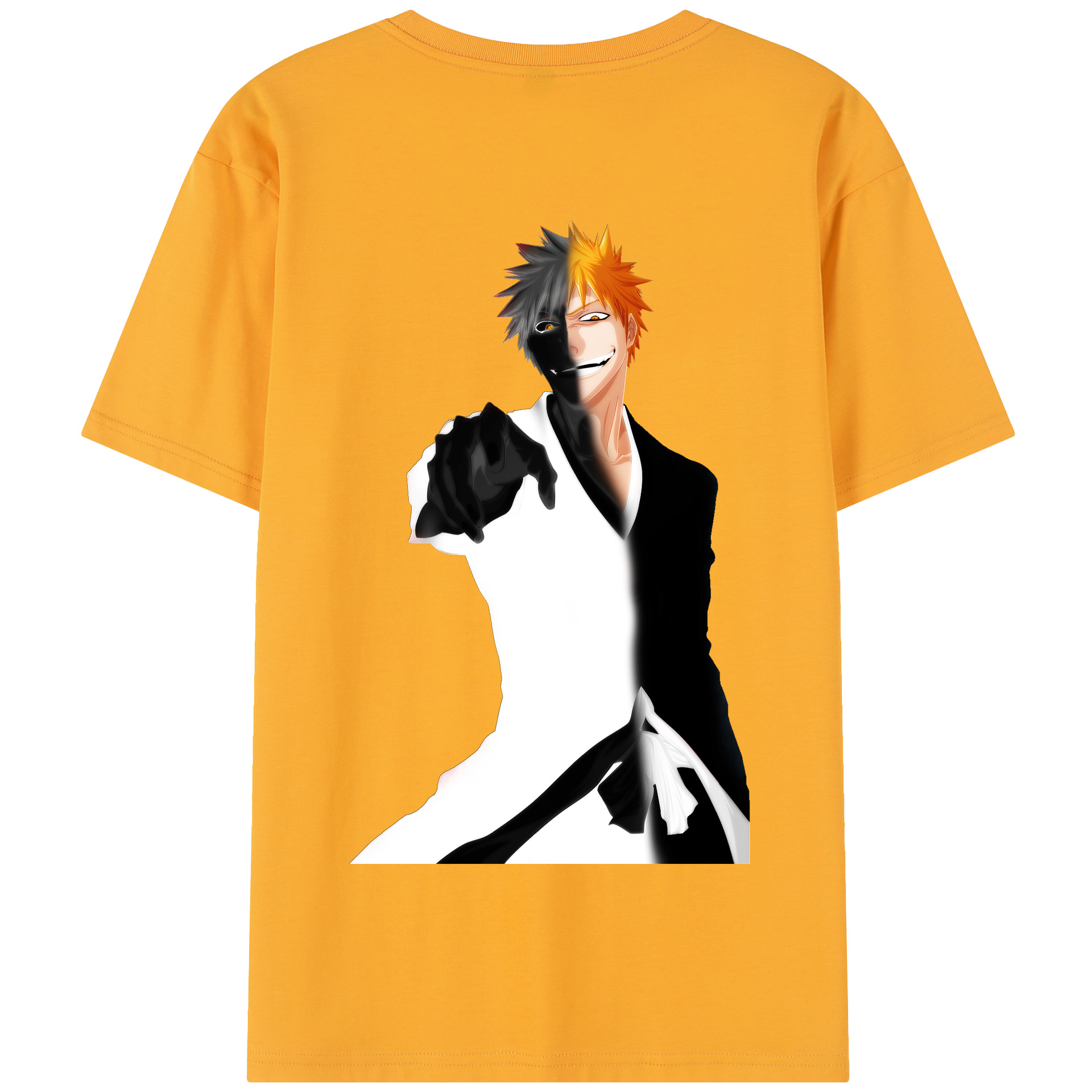 （画像用） ブリーチ 黒崎一護（くろさき いちご）BLEACH Kurosaki Ichigo 綿100％半袖Tシャツ（背面プリント）