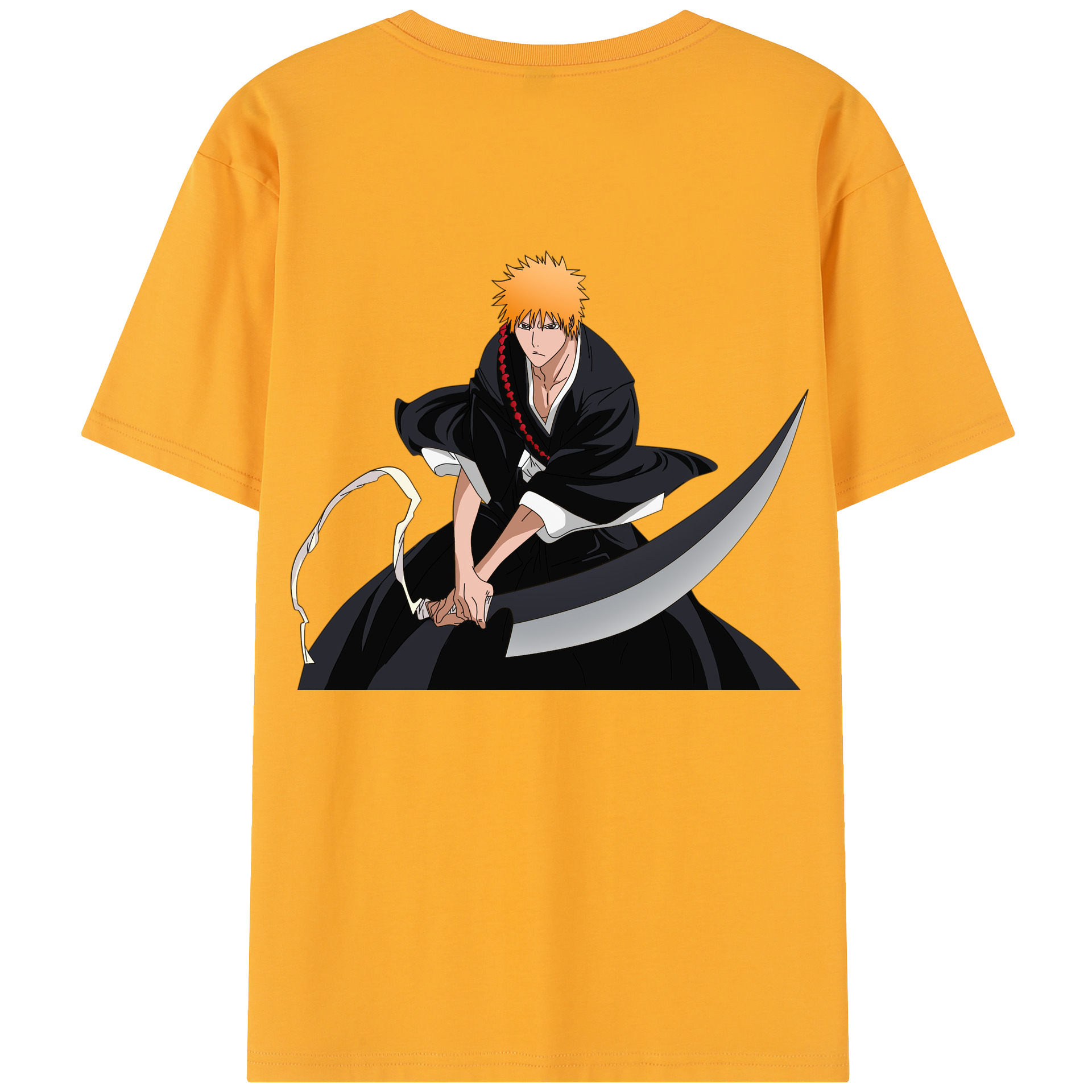 （画像用） ブリーチ 黒崎一護（くろさき いちご）BLEACH Kurosaki Ichigo 綿100％半袖Tシャツ（背面プリント）
