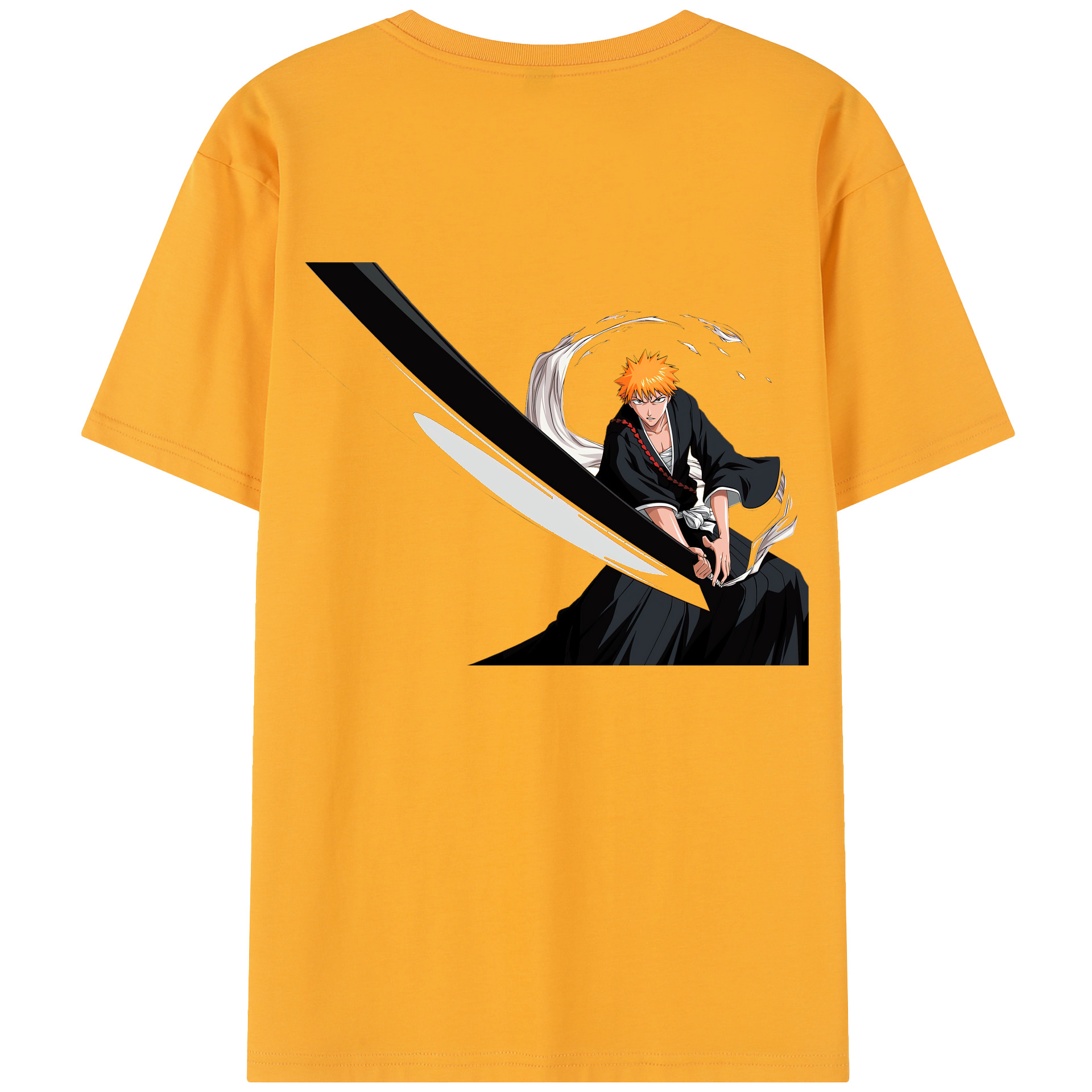 （画像用） ブリーチ 黒崎一護（くろさき いちご）BLEACH Kurosaki Ichigo 綿100％半袖Tシャツ（背面プリント）