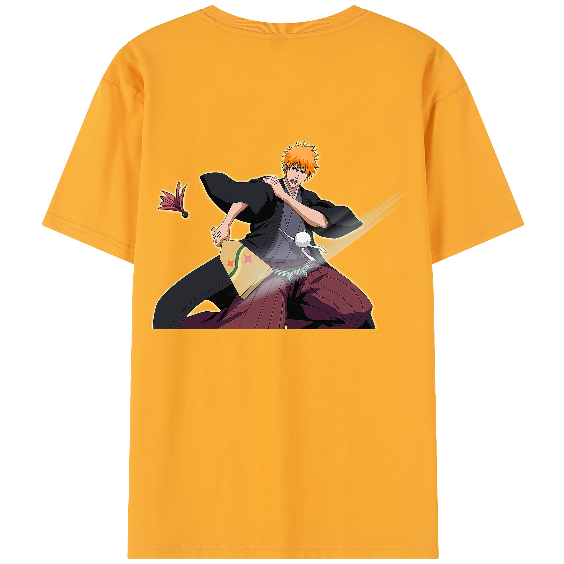 （画像用） ブリーチ 黒崎一護（くろさき いちご）BLEACH Kurosaki Ichigo 綿100％半袖Tシャツ（背面プリント）
