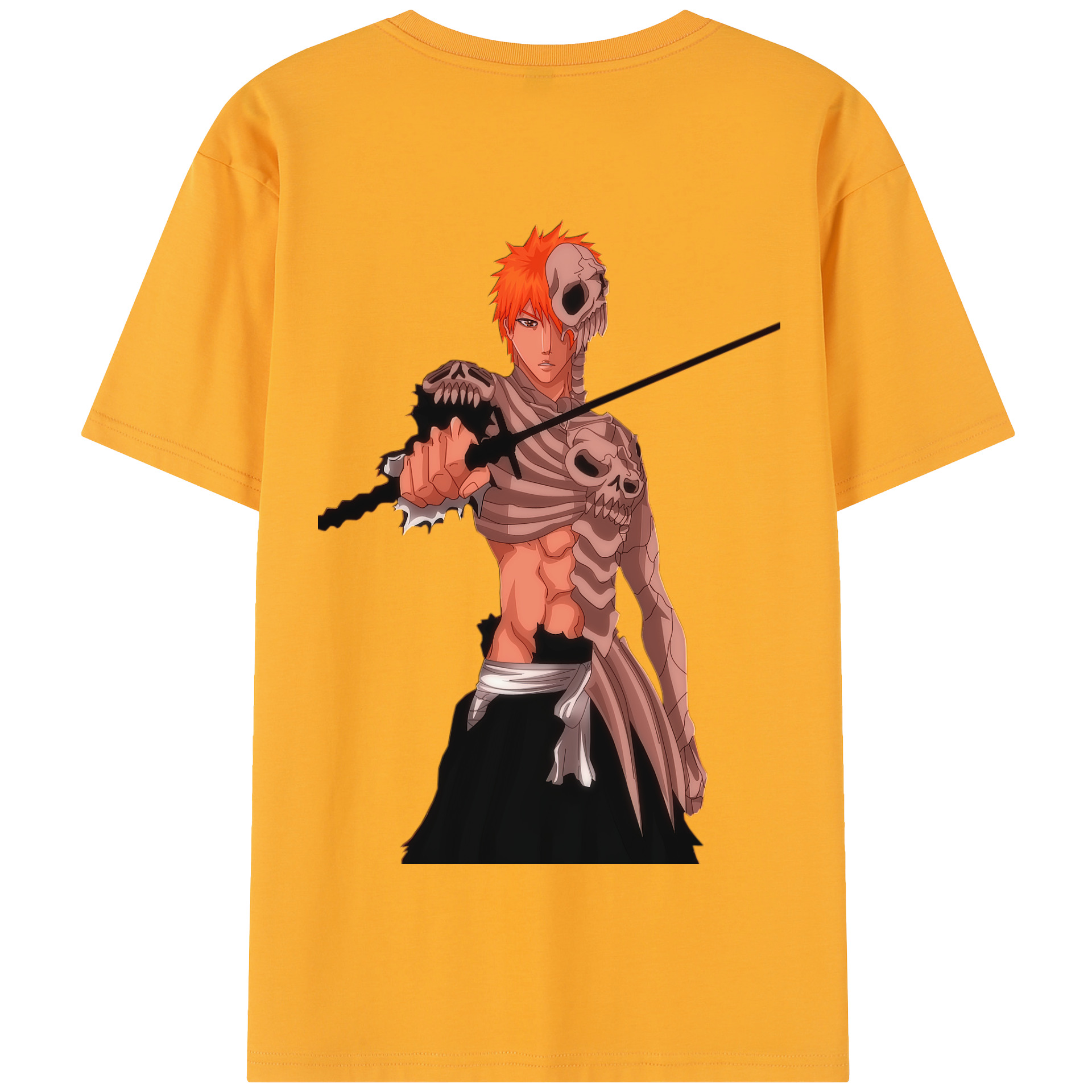（画像用） ブリーチ 黒崎一護（くろさき いちご）BLEACH Kurosaki Ichigo 綿100％半袖Tシャツ（背面プリント）