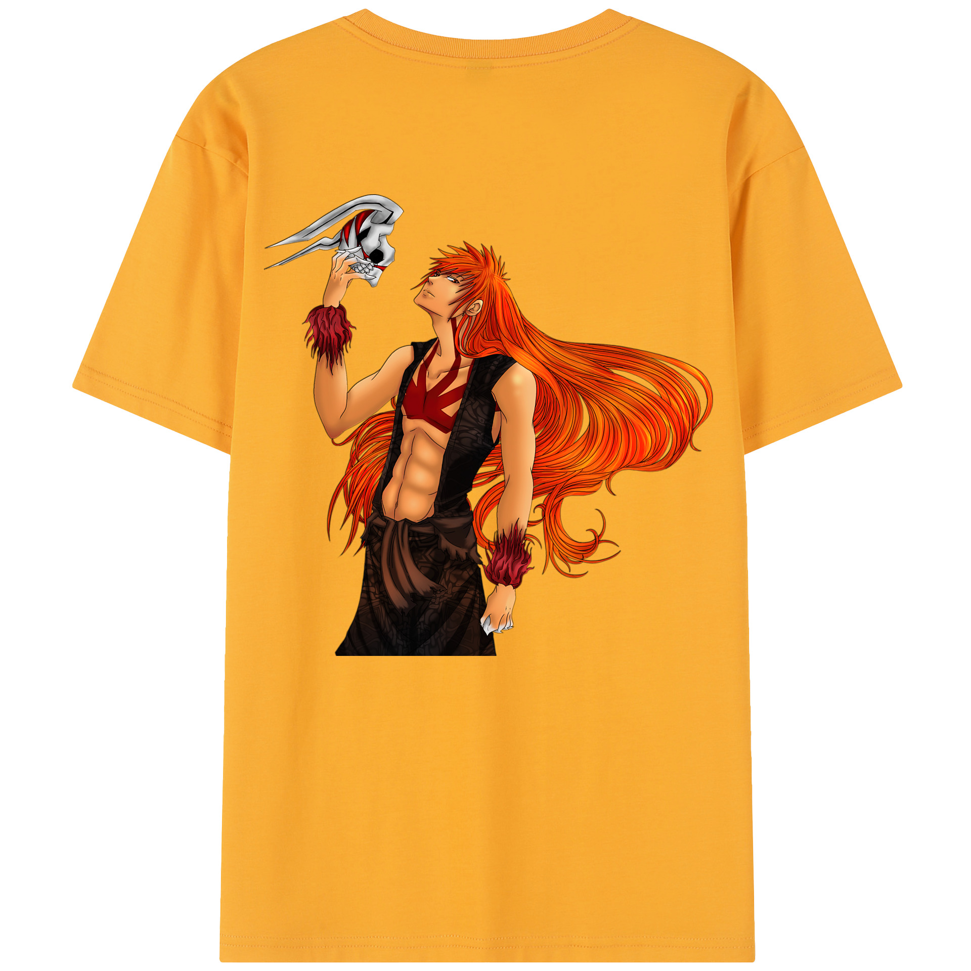 （画像用） ブリーチ 黒崎一護（くろさき いちご）BLEACH Kurosaki Ichigo 綿100％半袖Tシャツ（背面プリント）