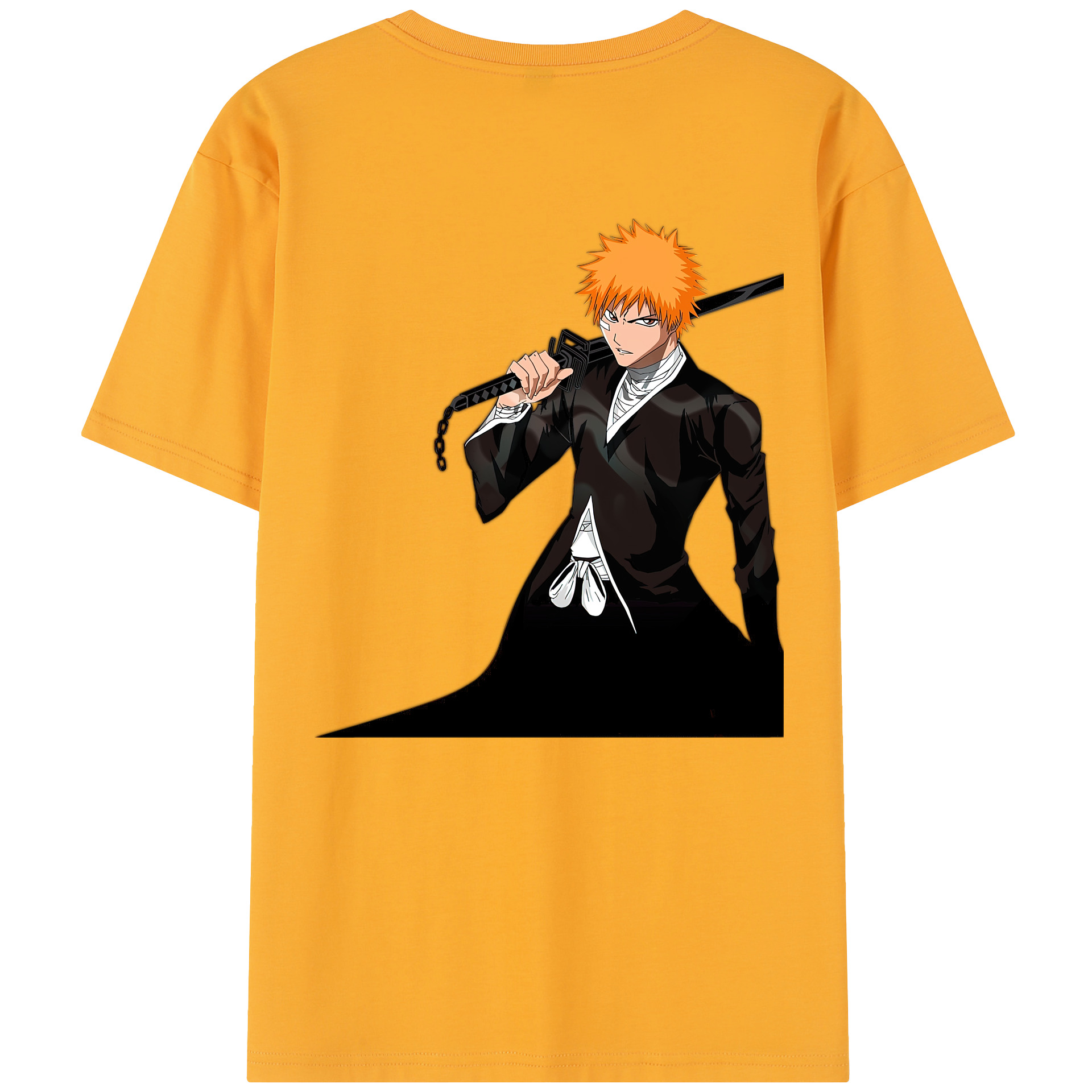 （画像用） ブリーチ 黒崎一護（くろさき いちご）BLEACH Kurosaki Ichigo 綿100％半袖Tシャツ（背面プリント）