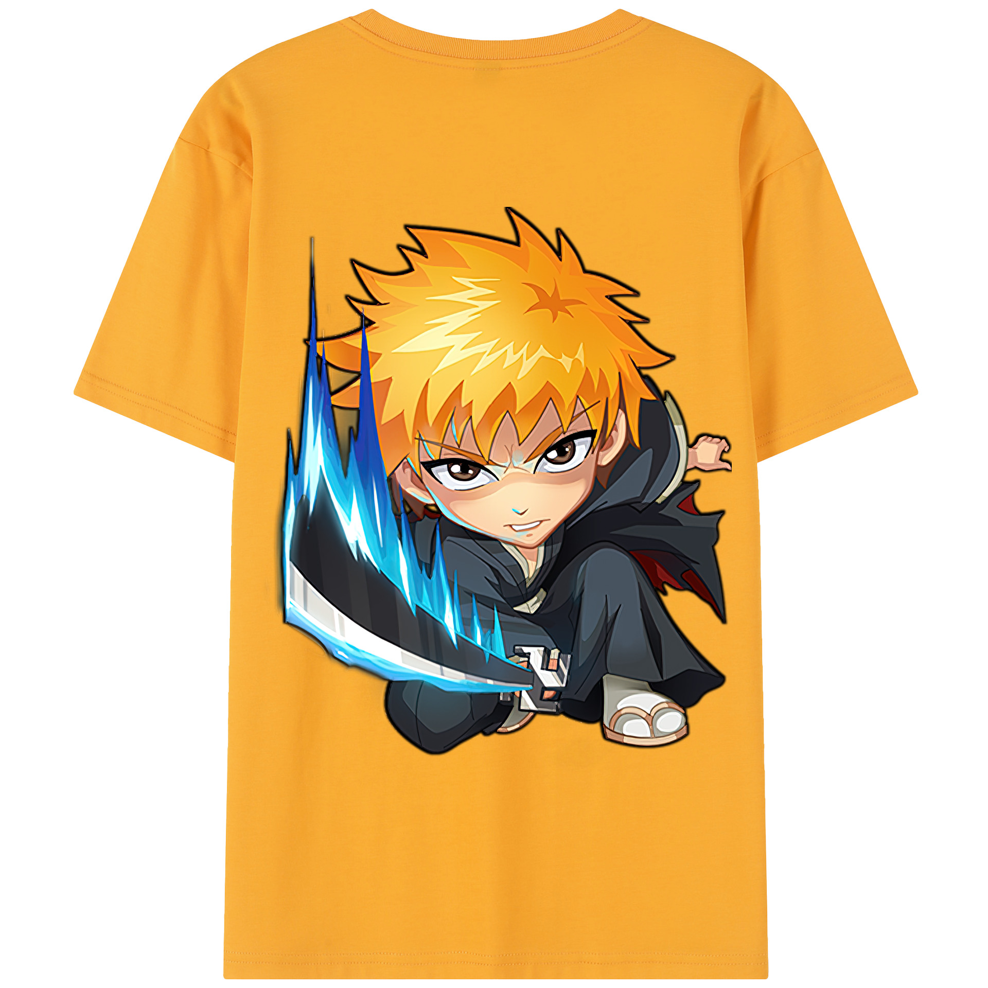 （画像用） ブリーチ 黒崎一護（くろさき いちご）BLEACH Kurosaki Ichigo 綿100％半袖Tシャツ（背面プリント）