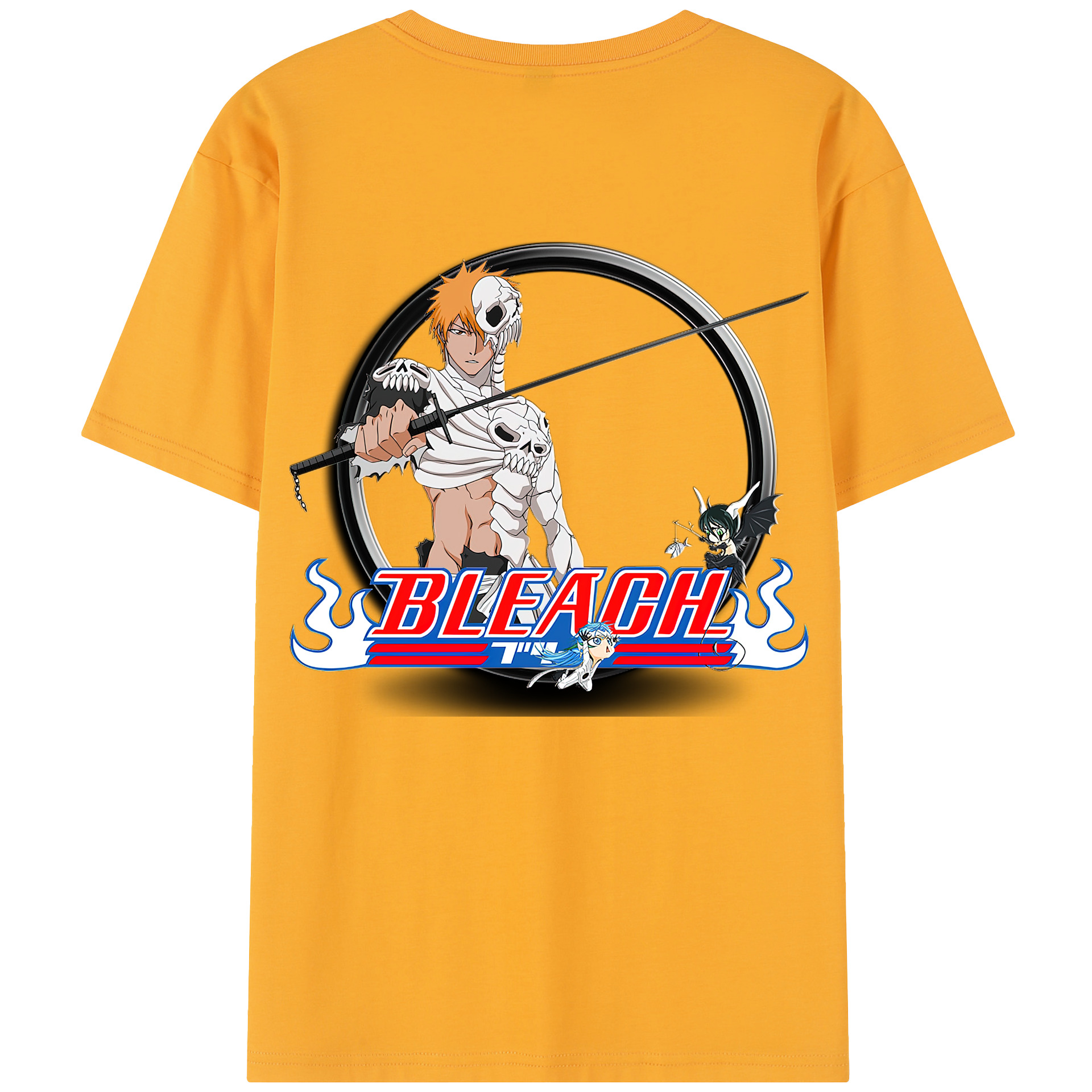 （画像用） ブリーチ 黒崎一護（くろさき いちご）BLEACH Kurosaki Ichigo 綿100％半袖Tシャツ（背面プリント）