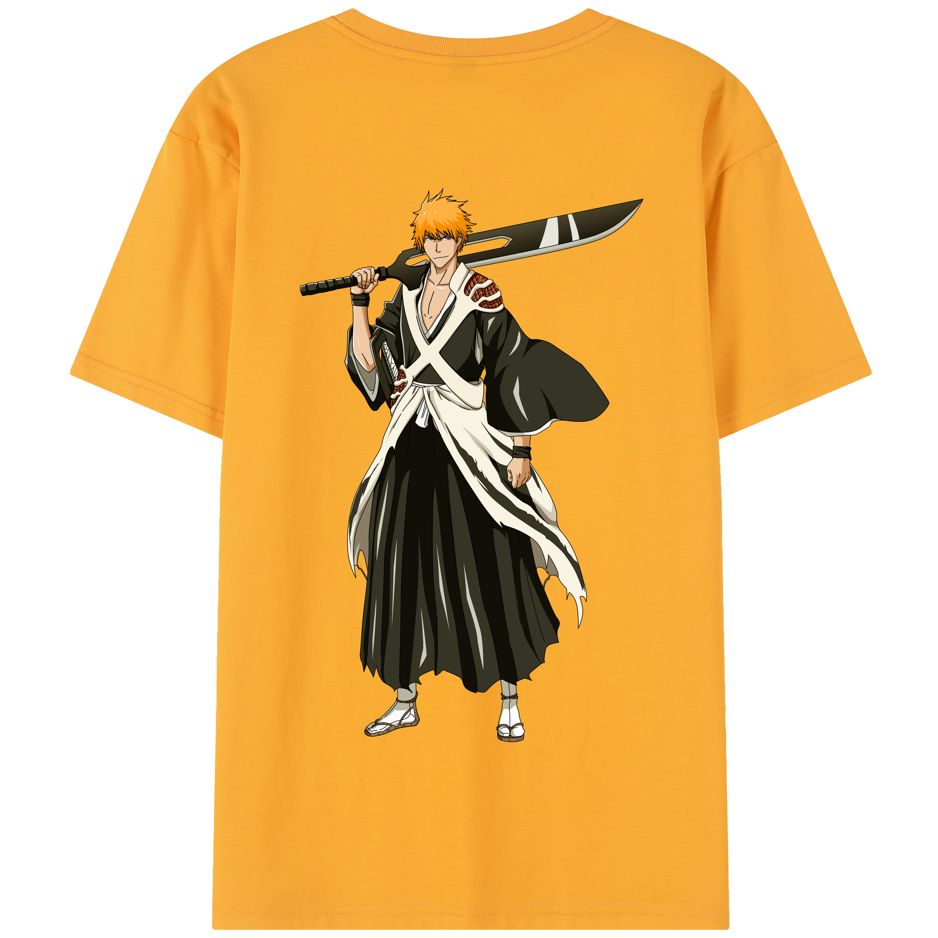 （画像用） ブリーチ 黒崎一護（くろさき いちご）BLEACH Kurosaki Ichigo 綿100％半袖Tシャツ（背面プリント）