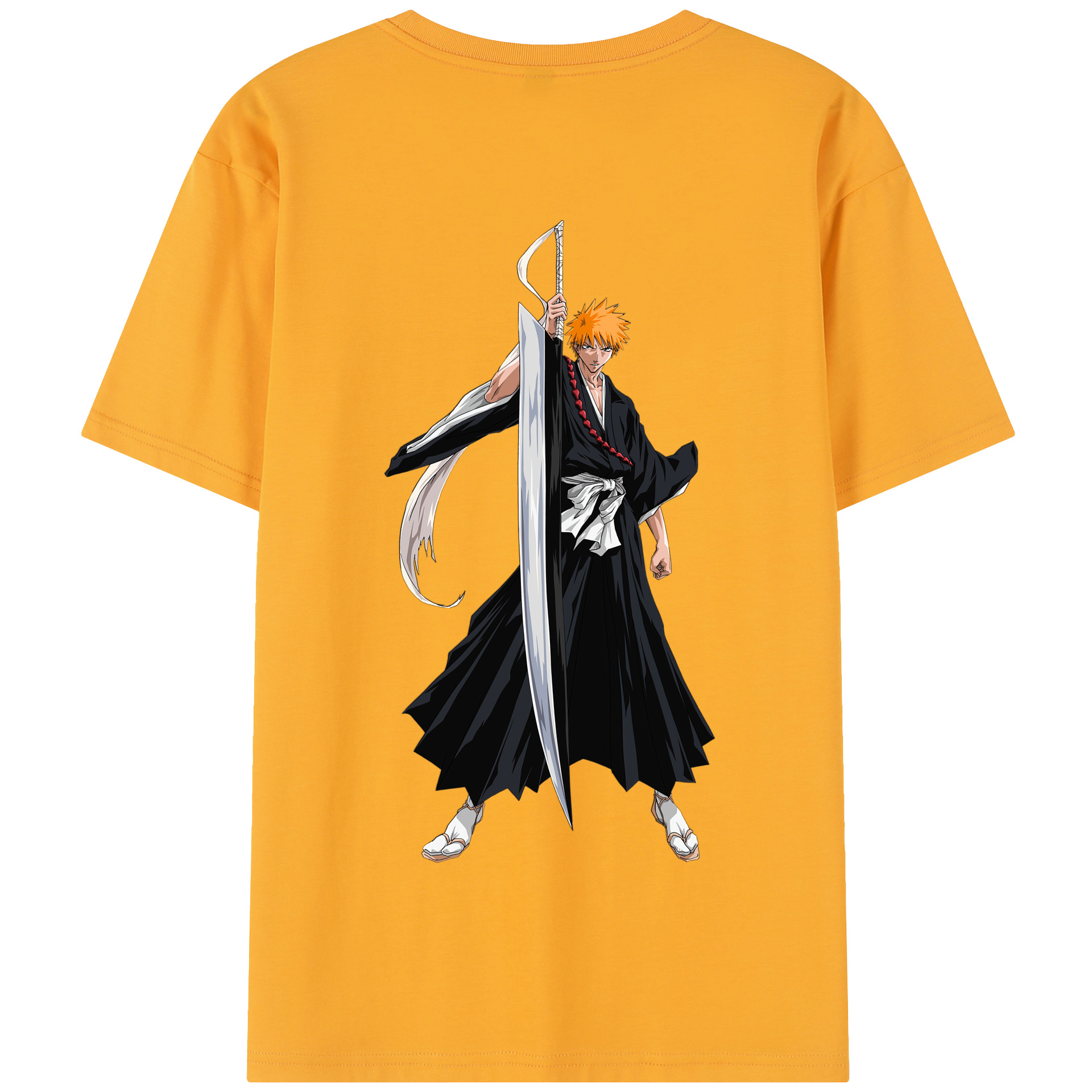 （画像用） ブリーチ 黒崎一護（くろさき いちご）BLEACH Kurosaki Ichigo 綿100％半袖Tシャツ（背面プリント）