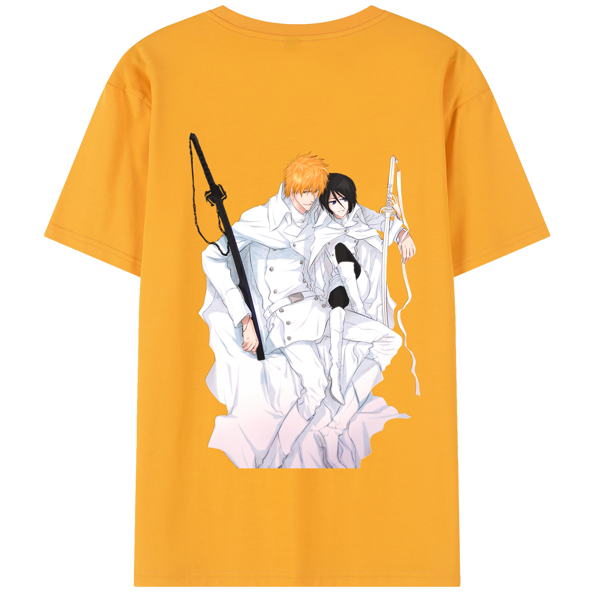 （画像用） ブリーチ 黒崎一護（くろさき いちご）BLEACH Kurosaki Ichigo 綿100％半袖Tシャツ（背面プリント）