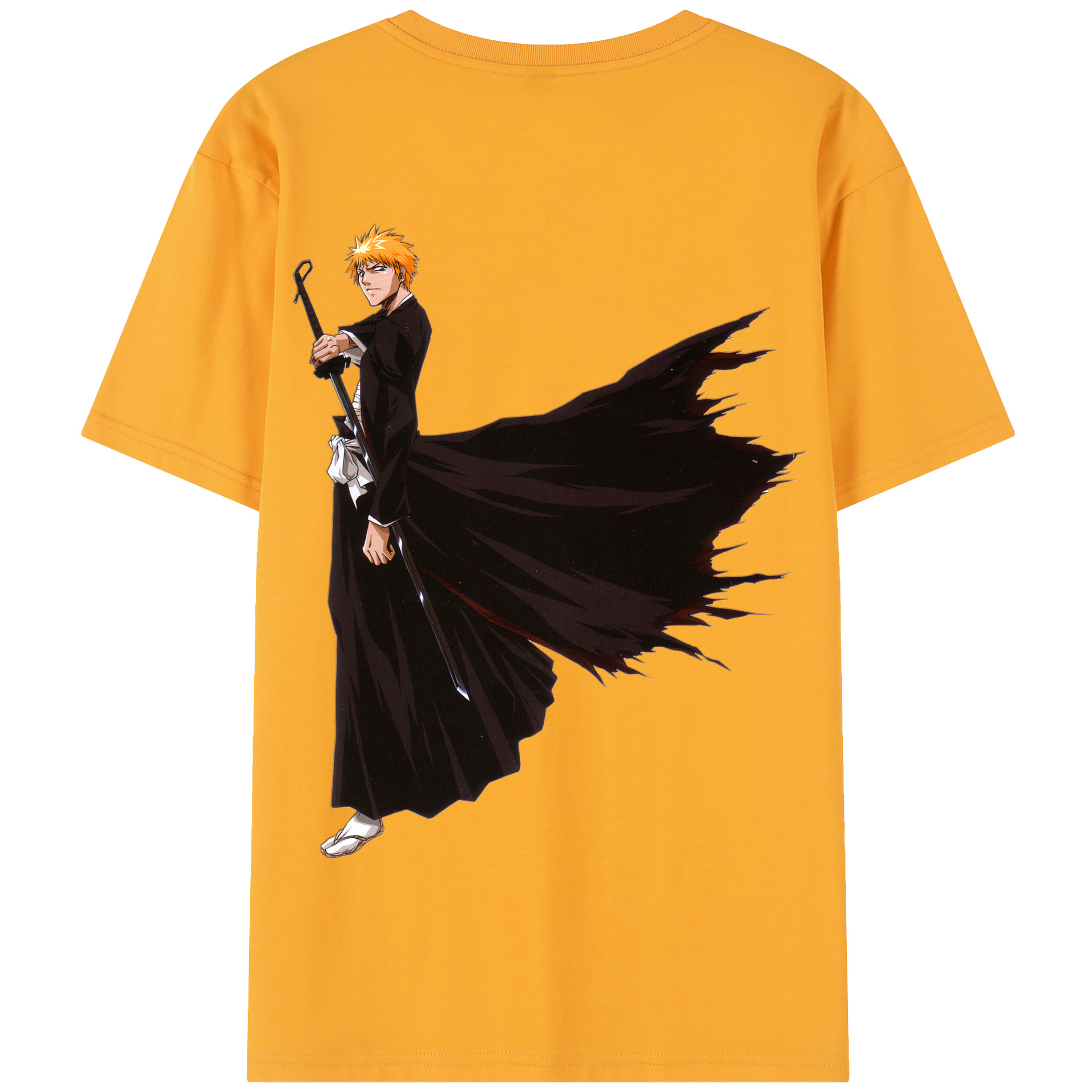 （画像用） ブリーチ 黒崎一護（くろさき いちご）BLEACH Kurosaki Ichigo 綿100％半袖Tシャツ（背面プリント）