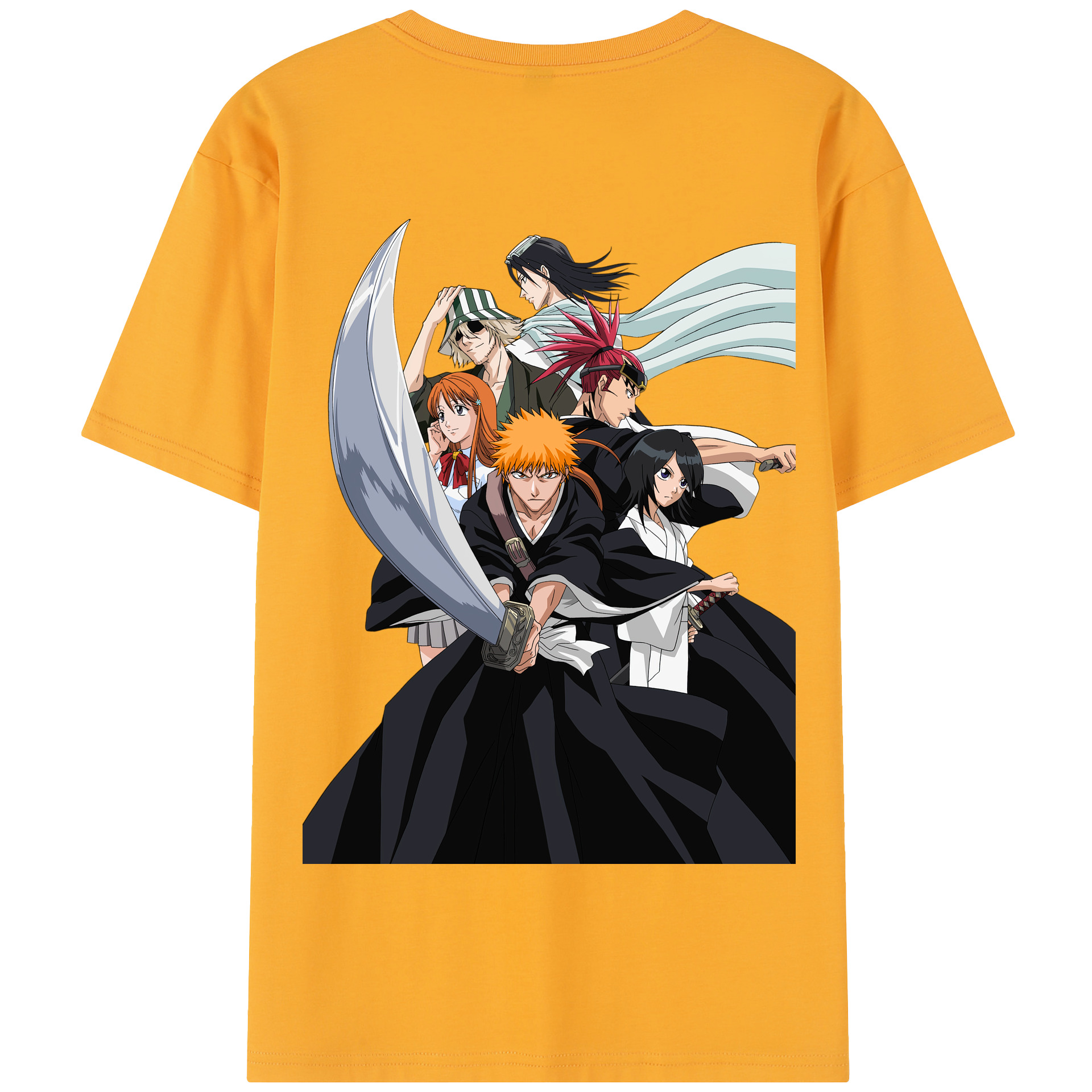（画像用） ブリーチ 黒崎一護（くろさき いちご）BLEACH Kurosaki Ichigo 綿100％半袖Tシャツ（背面プリント）