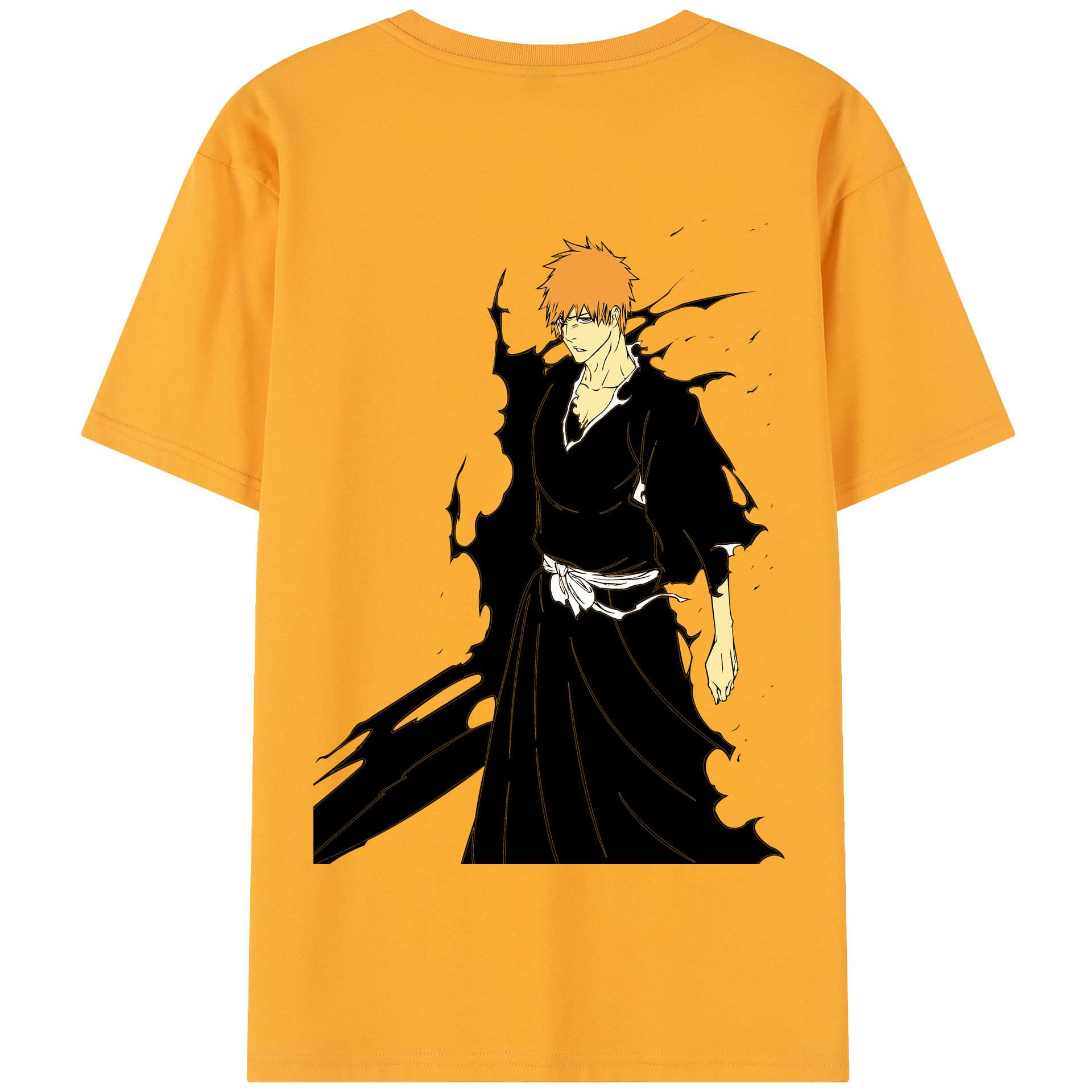（画像用） ブリーチ 黒崎一護（くろさき いちご）BLEACH Kurosaki Ichigo 綿100％半袖Tシャツ（背面プリント）