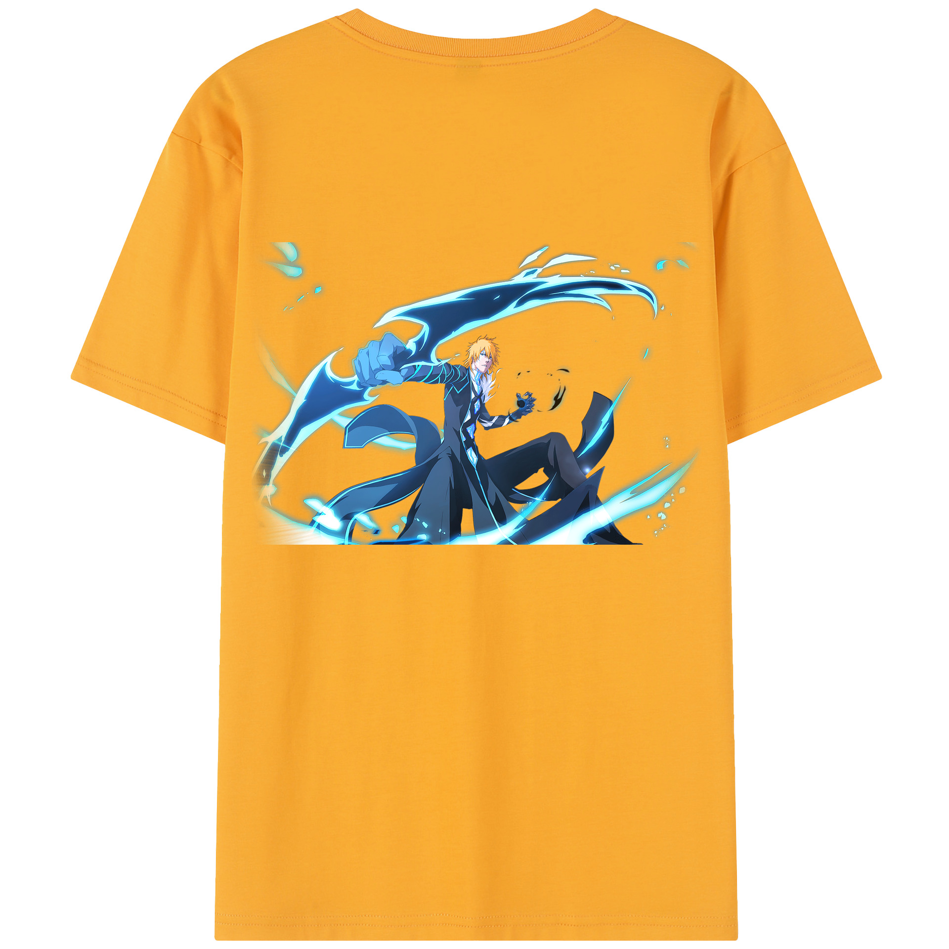 （画像用） ブリーチ 黒崎一護（くろさき いちご）BLEACH Kurosaki Ichigo 綿100％半袖Tシャツ（背面プリント）