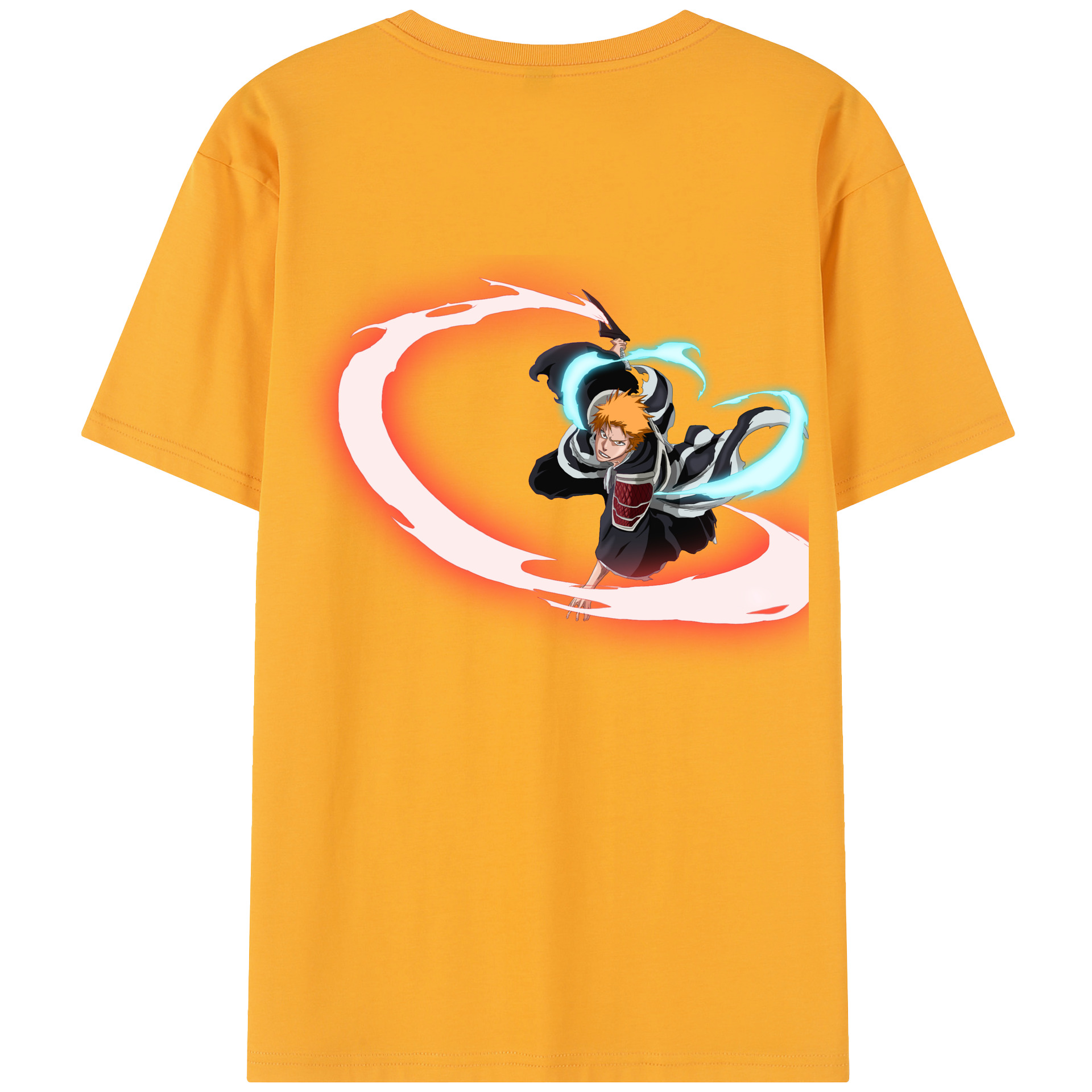 （画像用） ブリーチ 黒崎一護（くろさき いちご）BLEACH Kurosaki Ichigo 綿100％半袖Tシャツ（背面プリント）