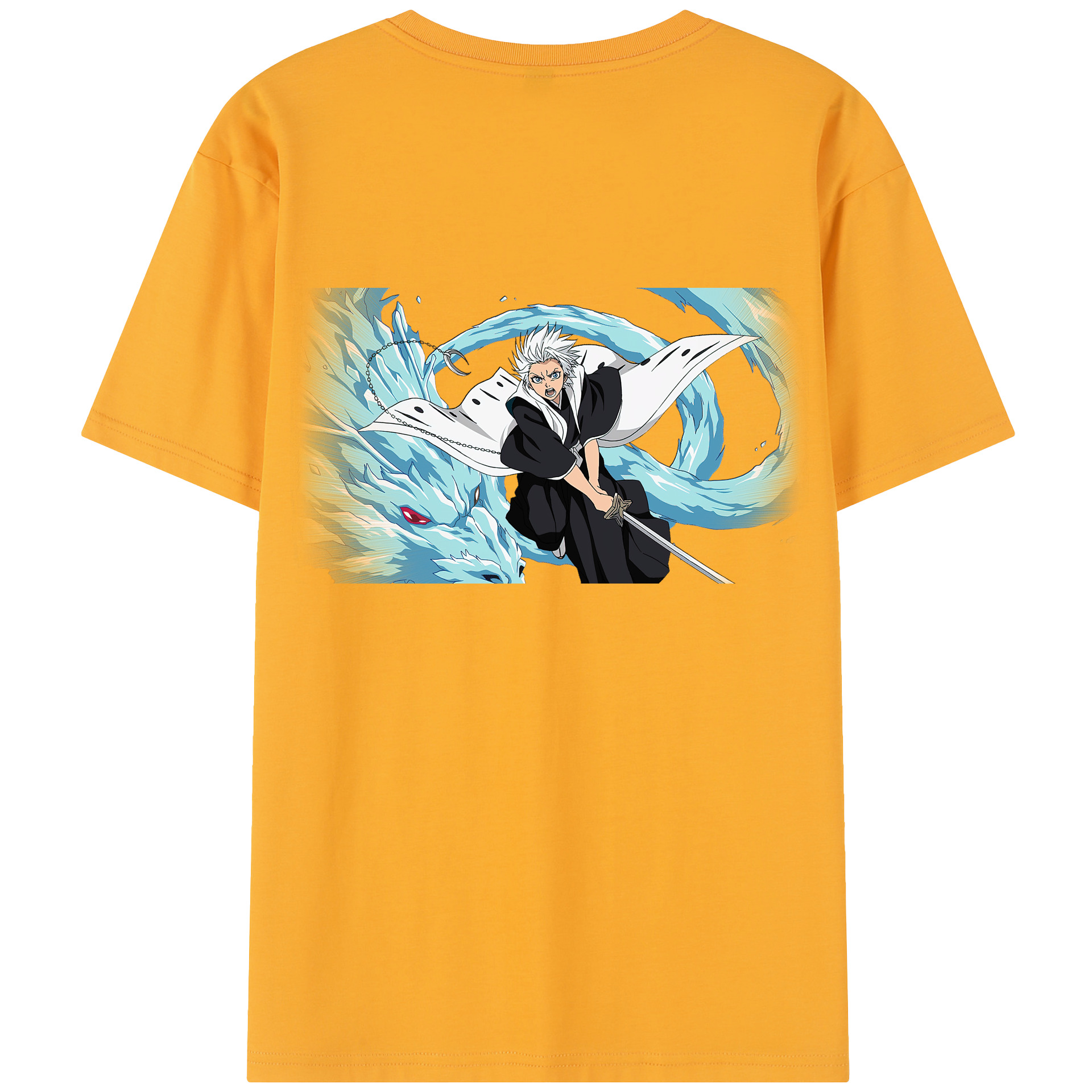 （画像用） ブリーチ 日番谷冬獅郎（ひつがや とうしろう） BLEACH Hitsugaya Toushirou 綿100％半袖Tシャツ（背面プリント）