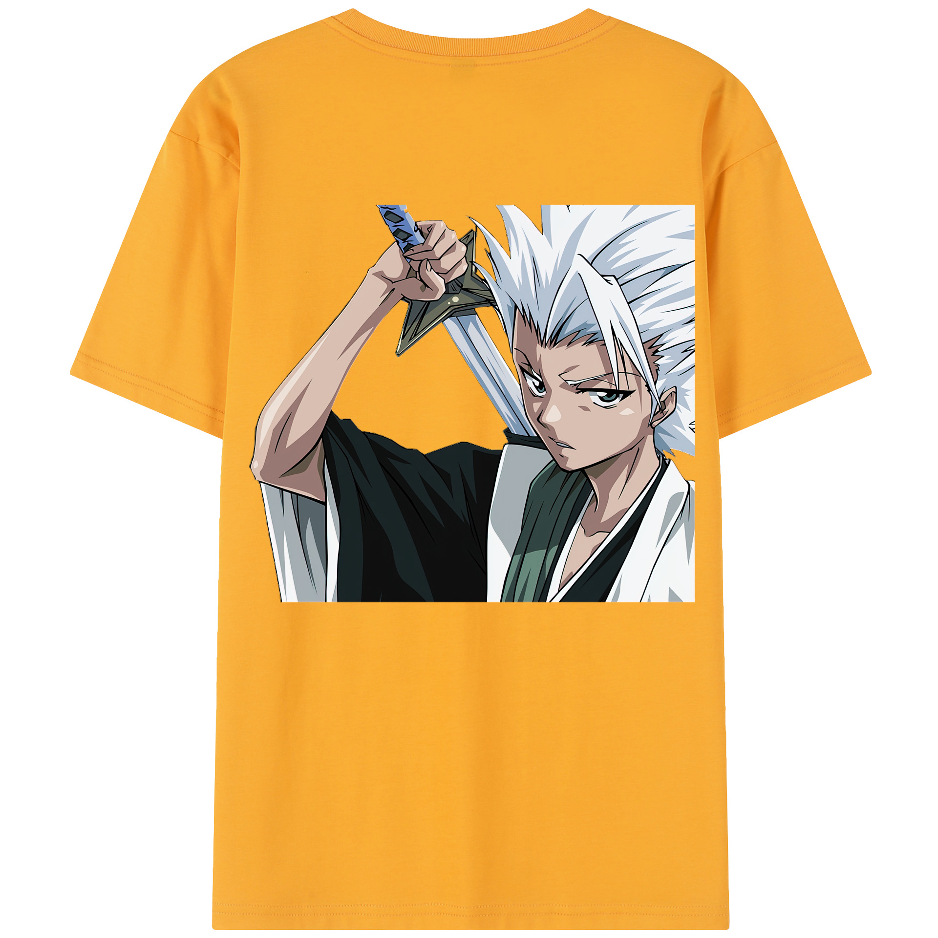（画像用） ブリーチ 日番谷冬獅郎（ひつがや とうしろう） BLEACH Hitsugaya Toushirou 綿100％半袖Tシャツ（背面プリント）