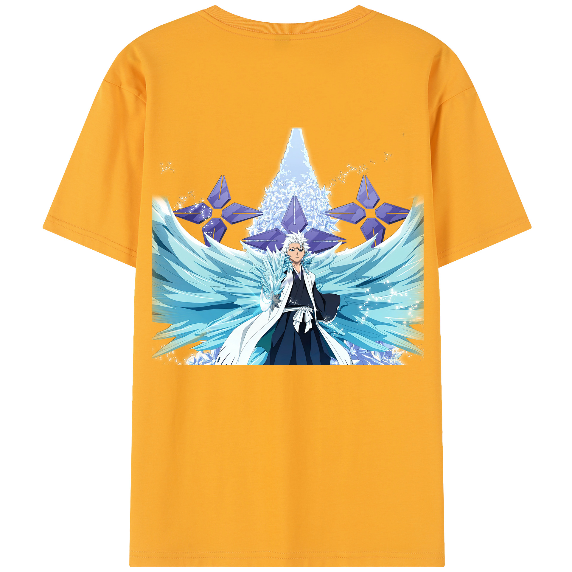（画像用） ブリーチ 日番谷冬獅郎（ひつがや とうしろう） BLEACH Hitsugaya Toushirou 綿100％半袖Tシャツ（背面プリント）