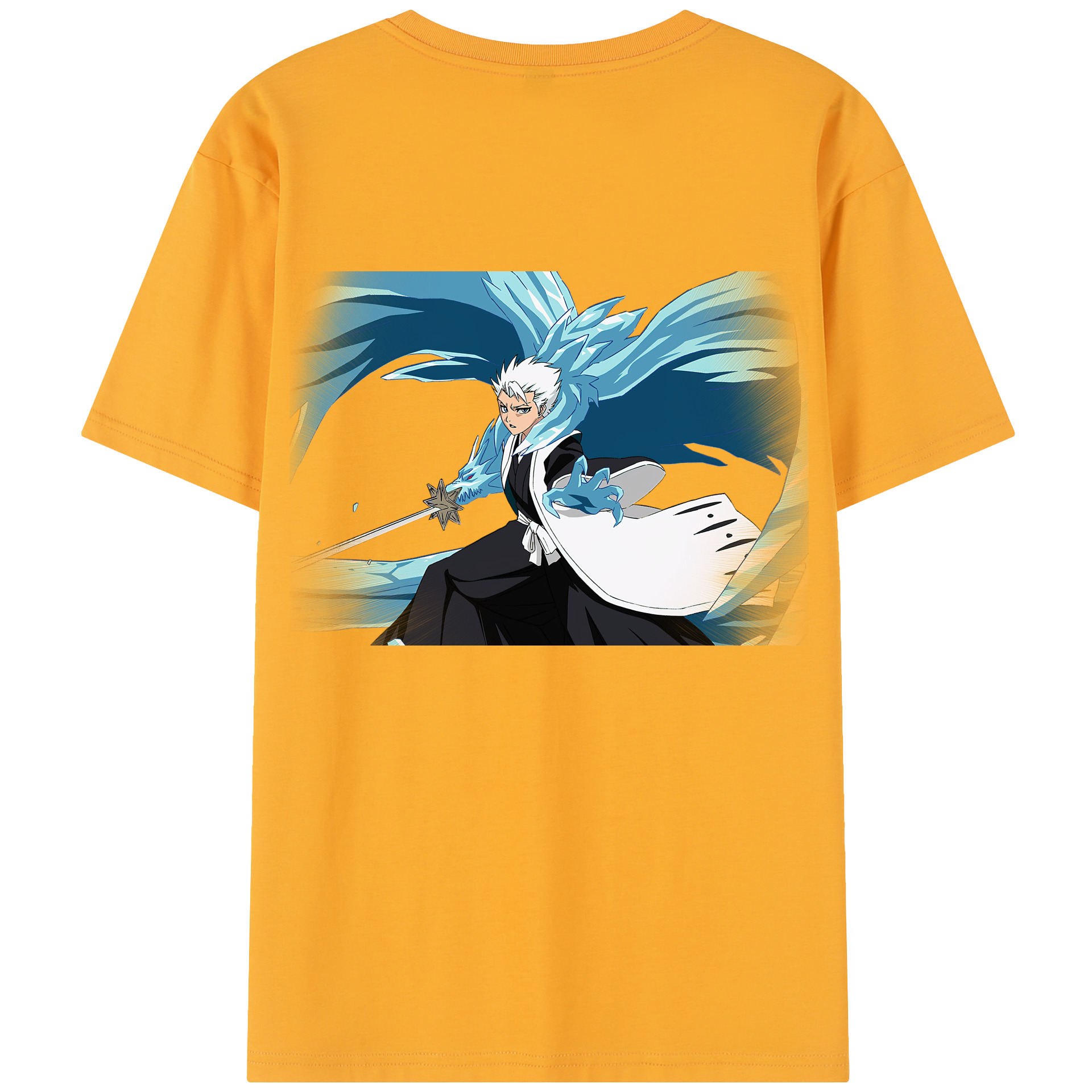 （画像用） ブリーチ 日番谷冬獅郎（ひつがや とうしろう） BLEACH Hitsugaya Toushirou 綿100％半袖Tシャツ（背面プリント）