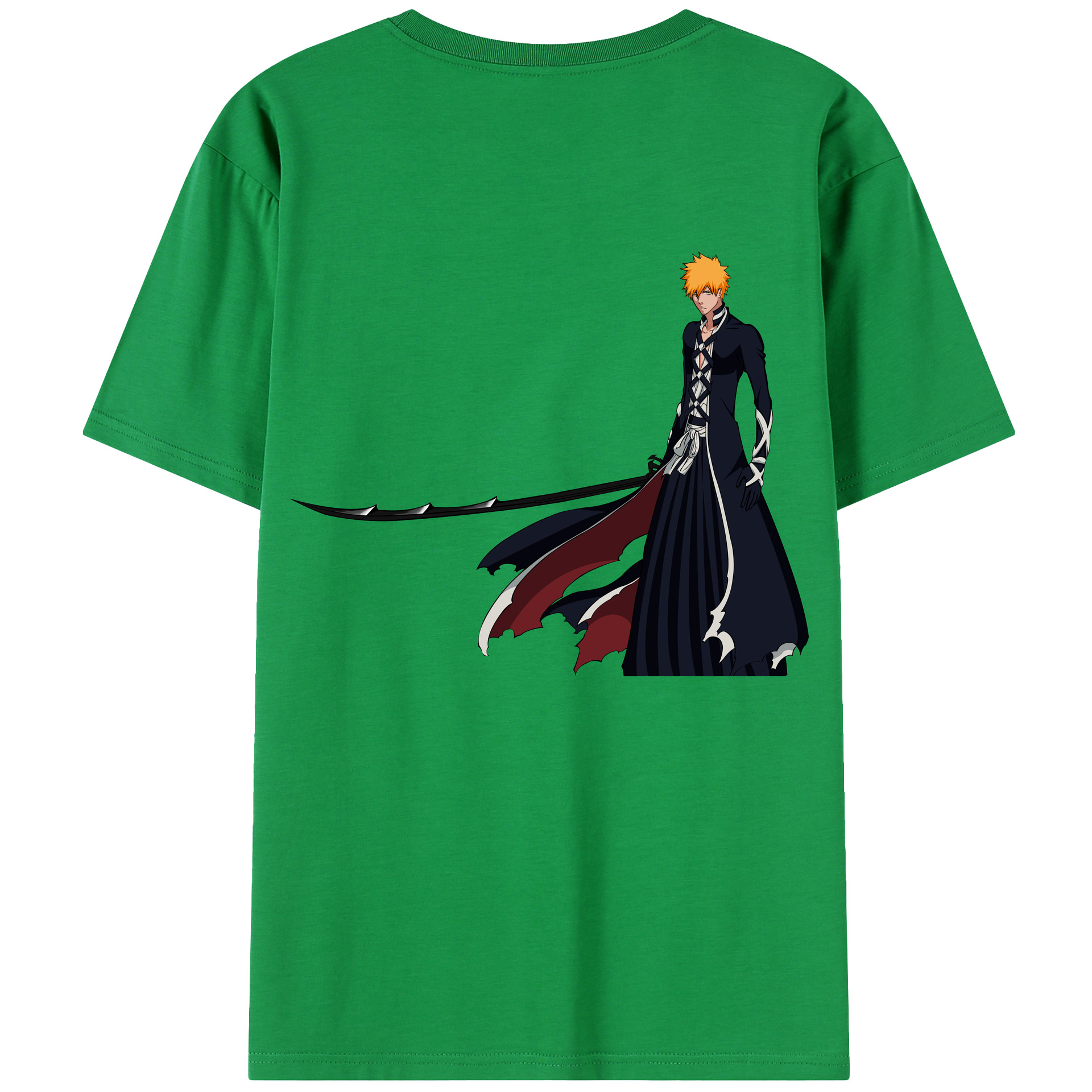 （画像用） ブリーチ 黒崎一護（くろさき いちご）BLEACH Kurosaki Ichigo 綿100％半袖Tシャツ（背面プリント）