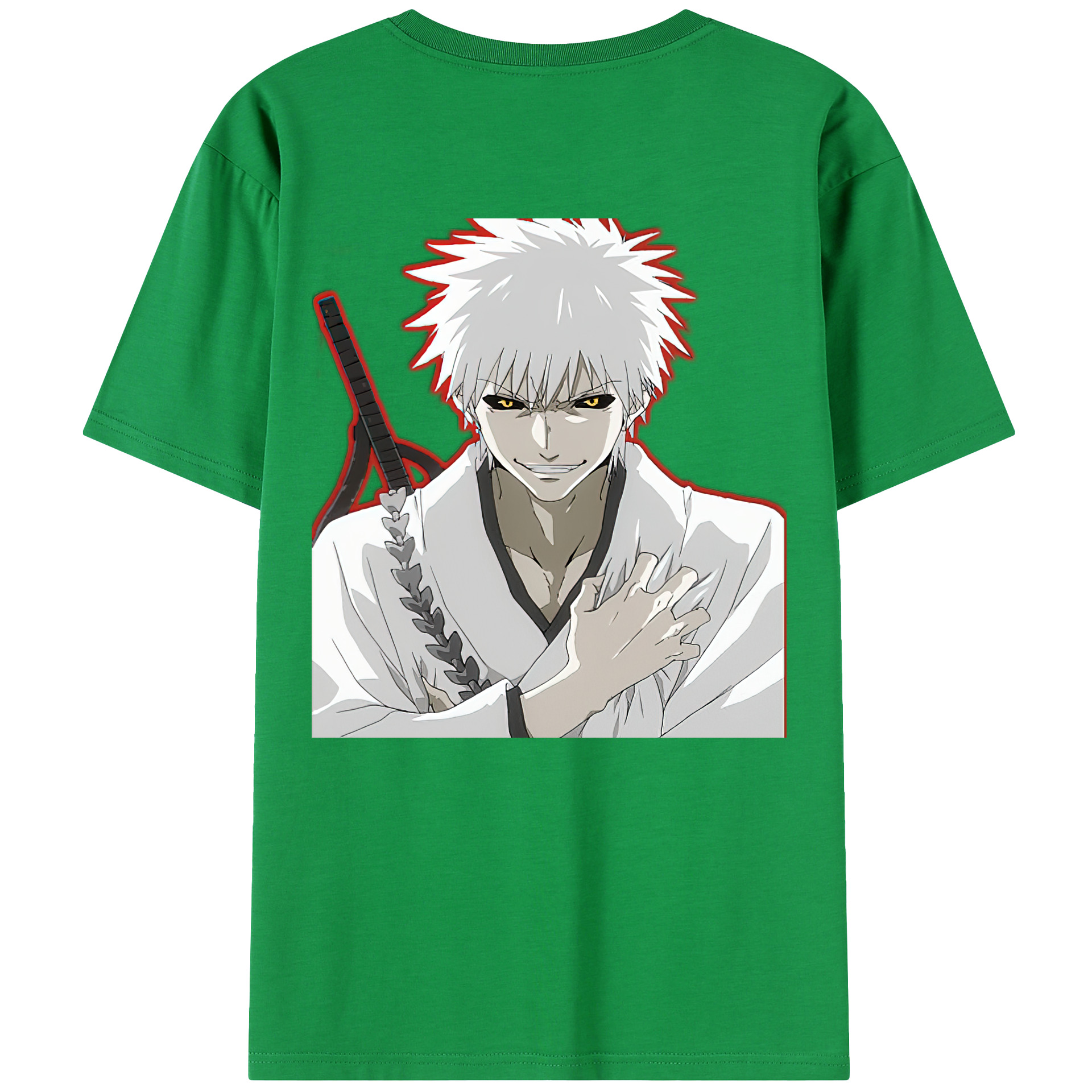 （画像用） ブリーチ 黒崎一護（くろさき いちご）BLEACH Kurosaki Ichigo 綿100％半袖Tシャツ（背面プリント）