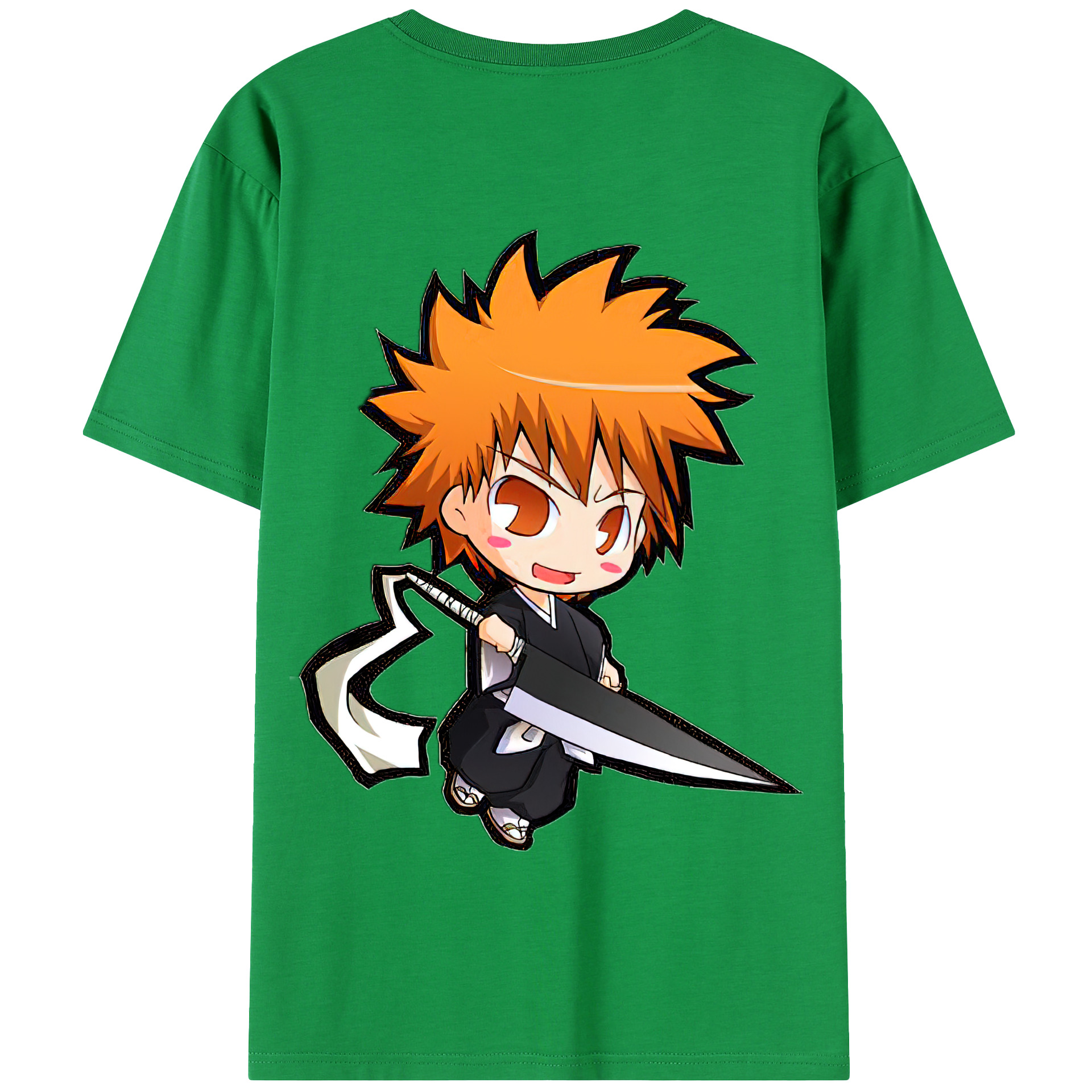 （画像用） ブリーチ 黒崎一護（くろさき いちご）BLEACH Kurosaki Ichigo 綿100％半袖Tシャツ（背面プリント）