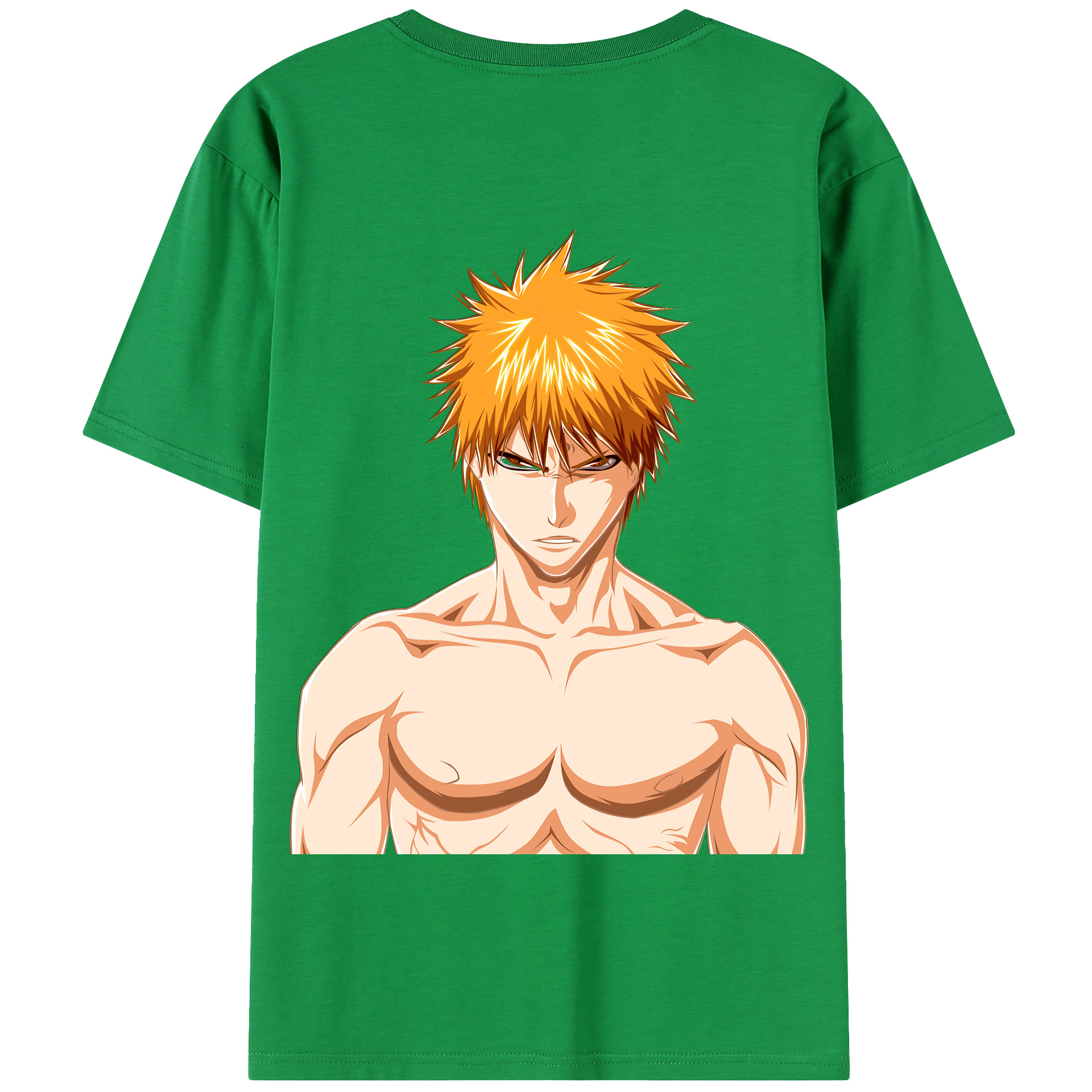 （画像用） ブリーチ 黒崎一護（くろさき いちご）BLEACH Kurosaki Ichigo 綿100％半袖Tシャツ（背面プリント）